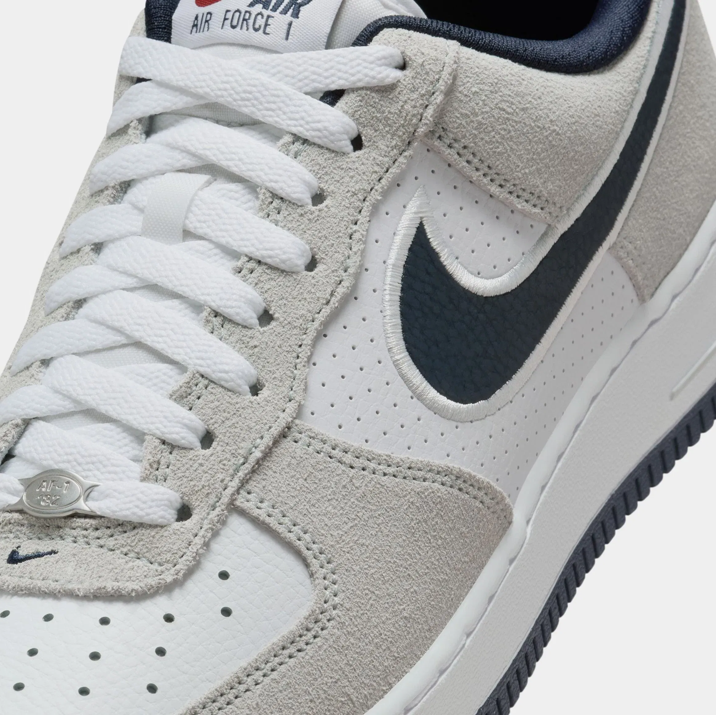 Nike Air Force 1'07 Mens Lifestyle Shoes (White/Obsidian/Pure Platinum/Team Red)