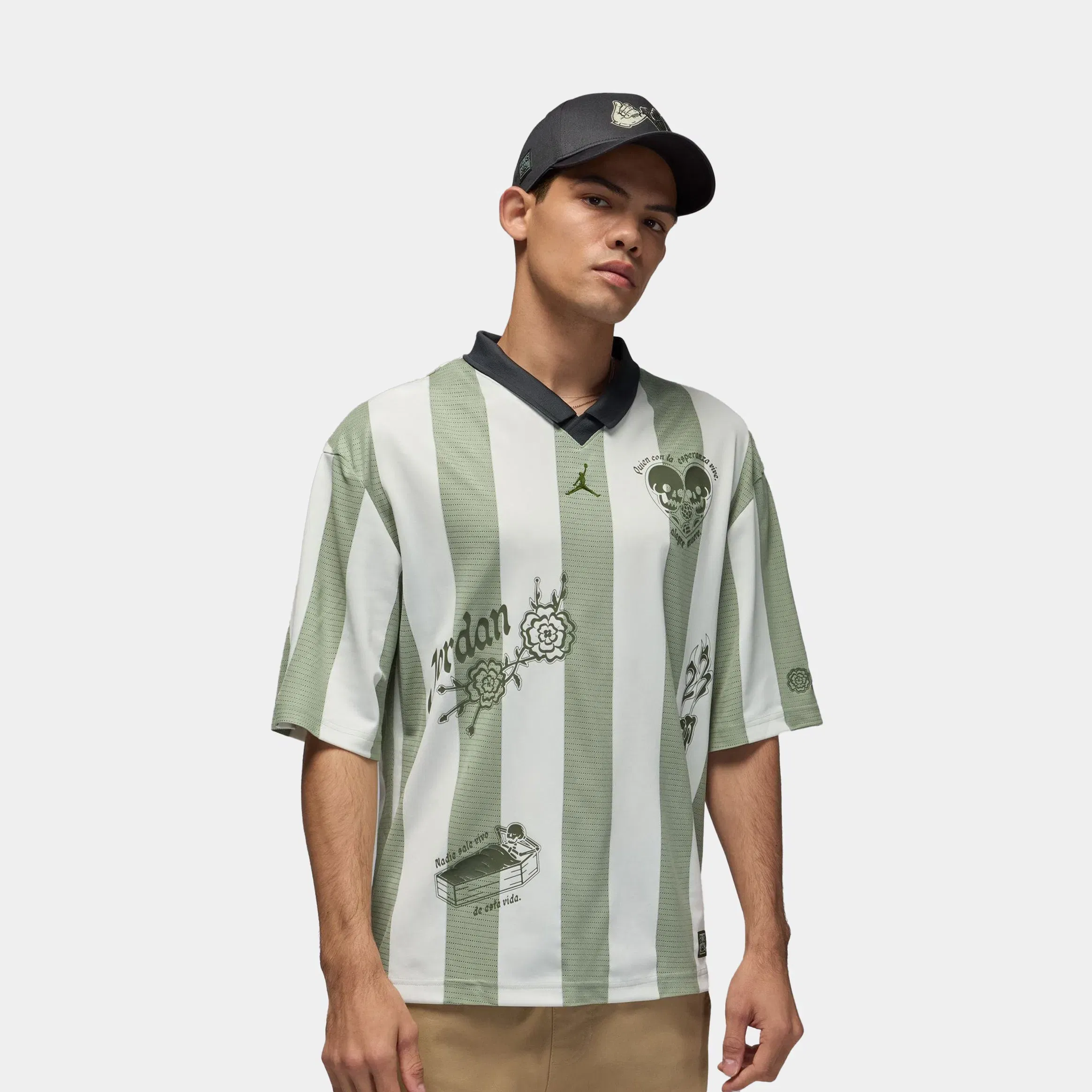Air Jordan Brooklyn Goalie Top Mens Short Sleeve Shirt (Jade Horizon/Phantom/Dark Smoke Grey/Legion Green)