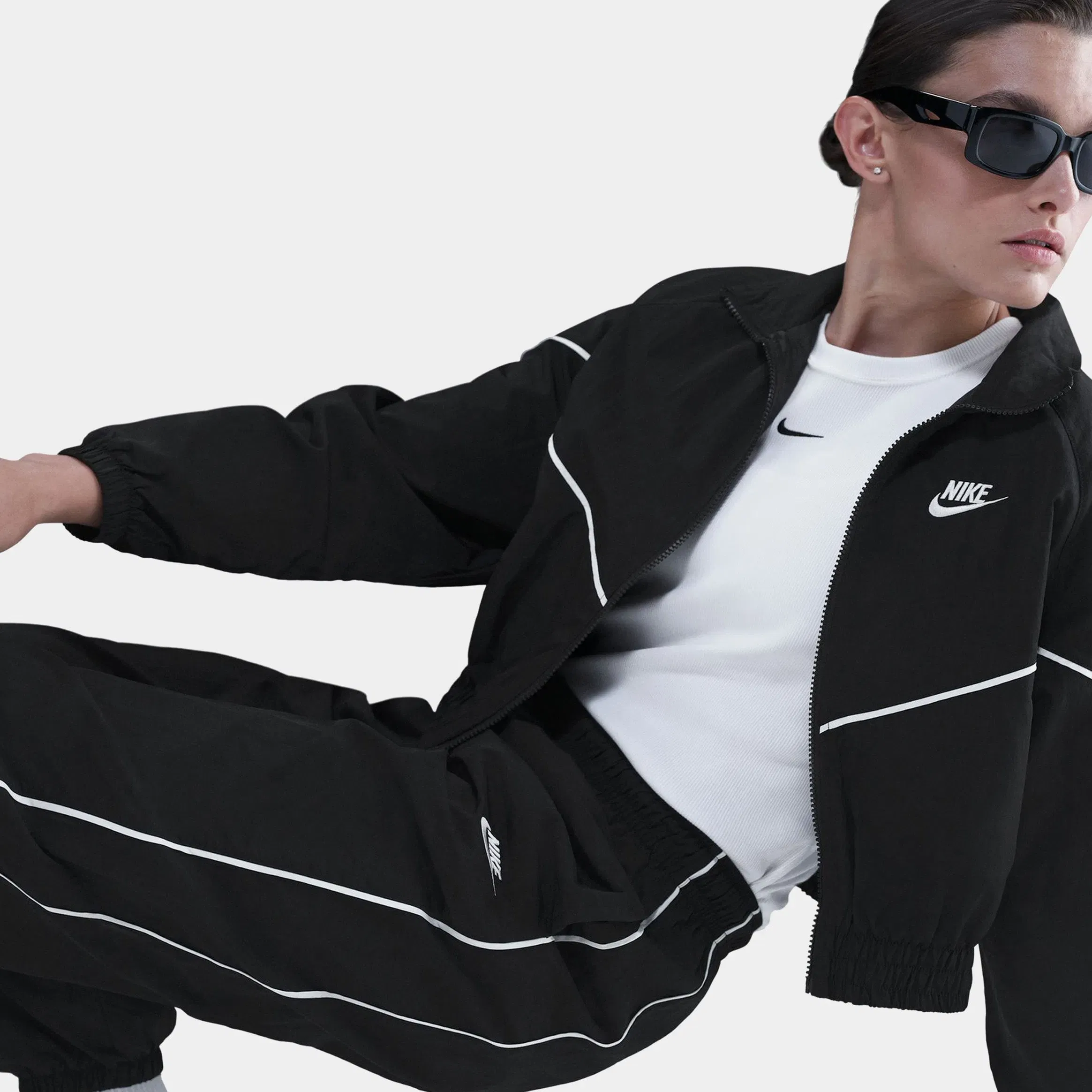 Nike NSW Windrunner Woven Womens Pants (Black/Sail/Sail)