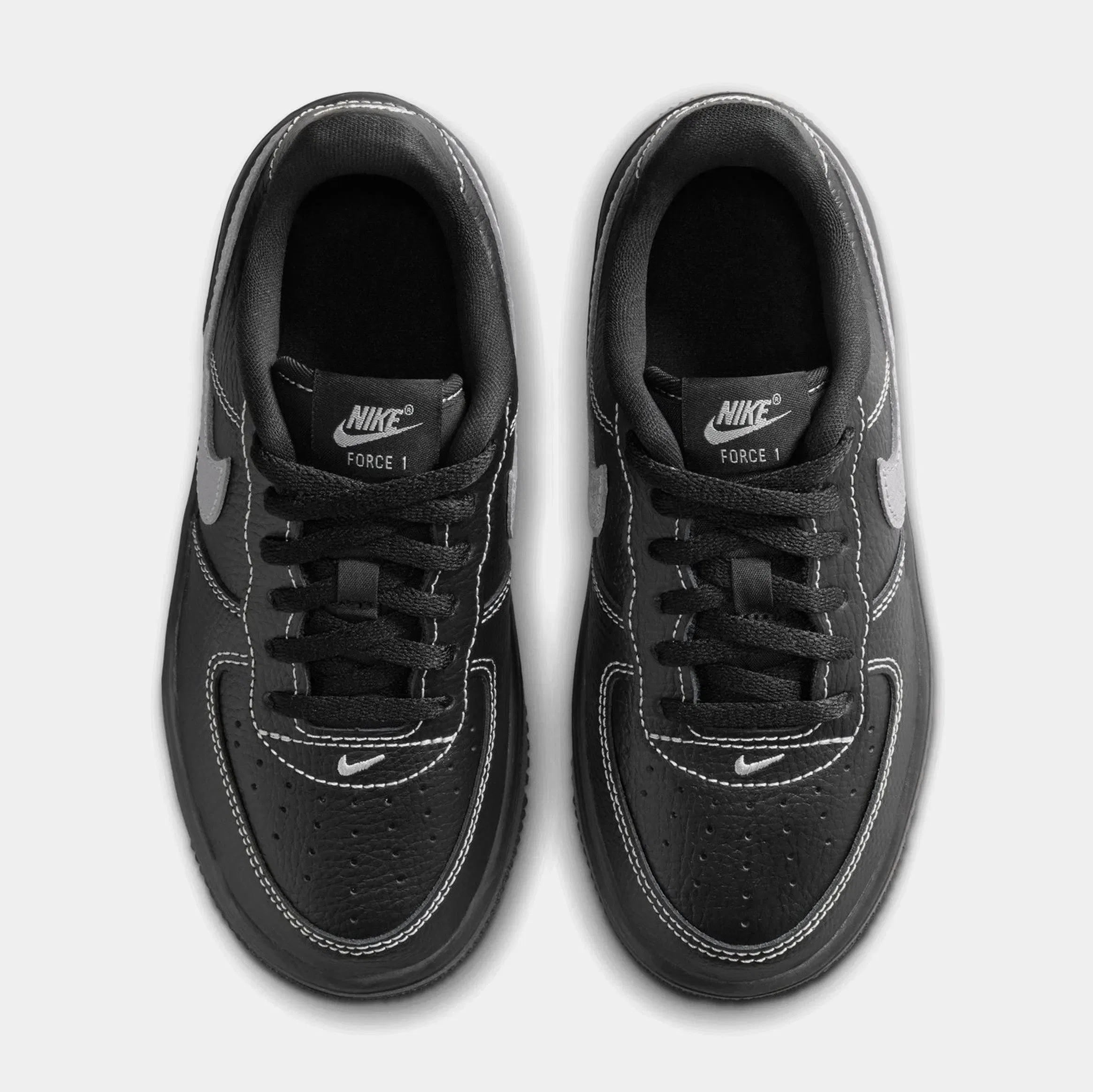 Nike Air Force 1 Low LV8 3 Preschool Lifestyle Shoes (Black/Black/Black/Wolf Grey)