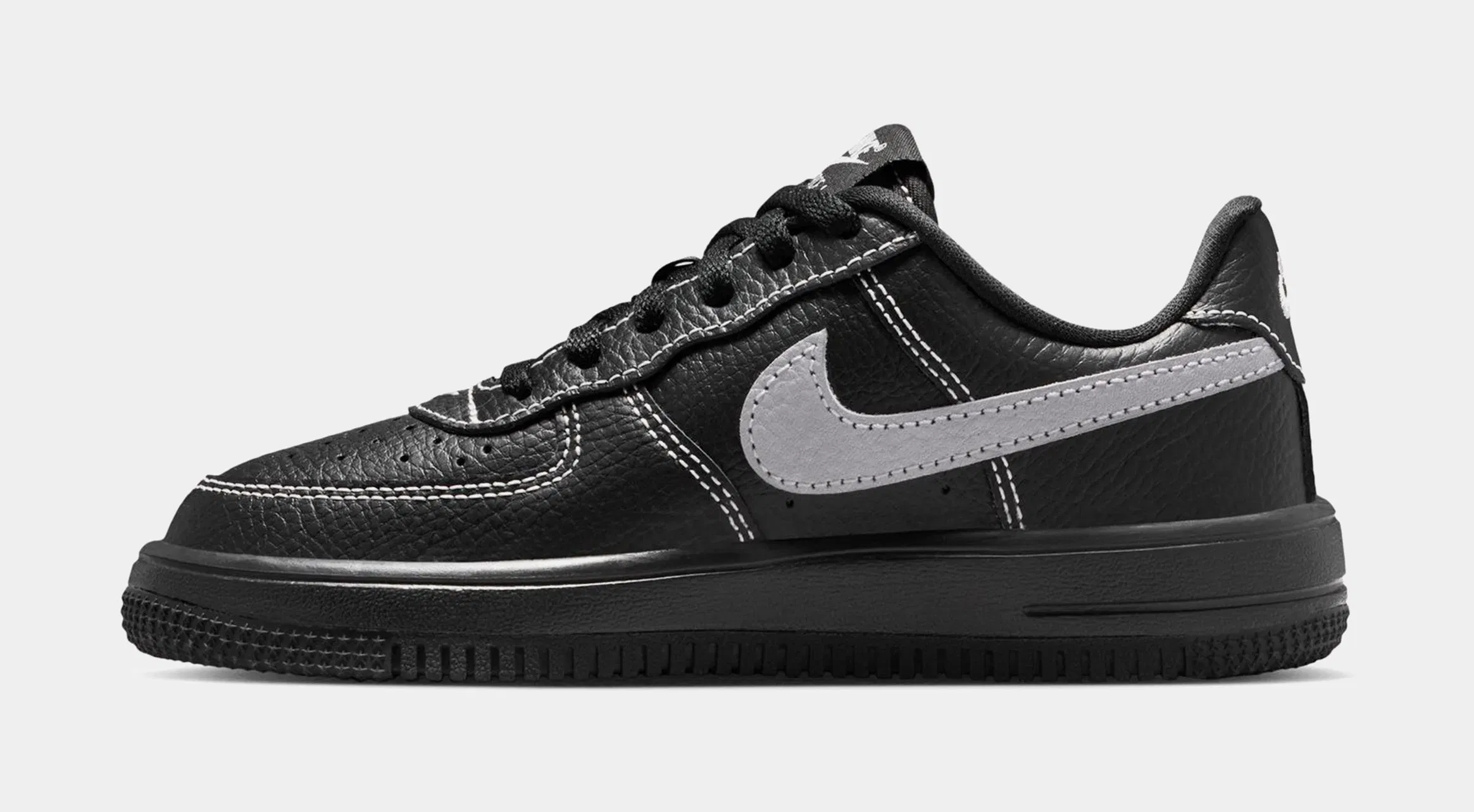 Nike Air Force 1 Low LV8 3 Preschool Lifestyle Shoes (Black/Black/Black/Wolf Grey)
