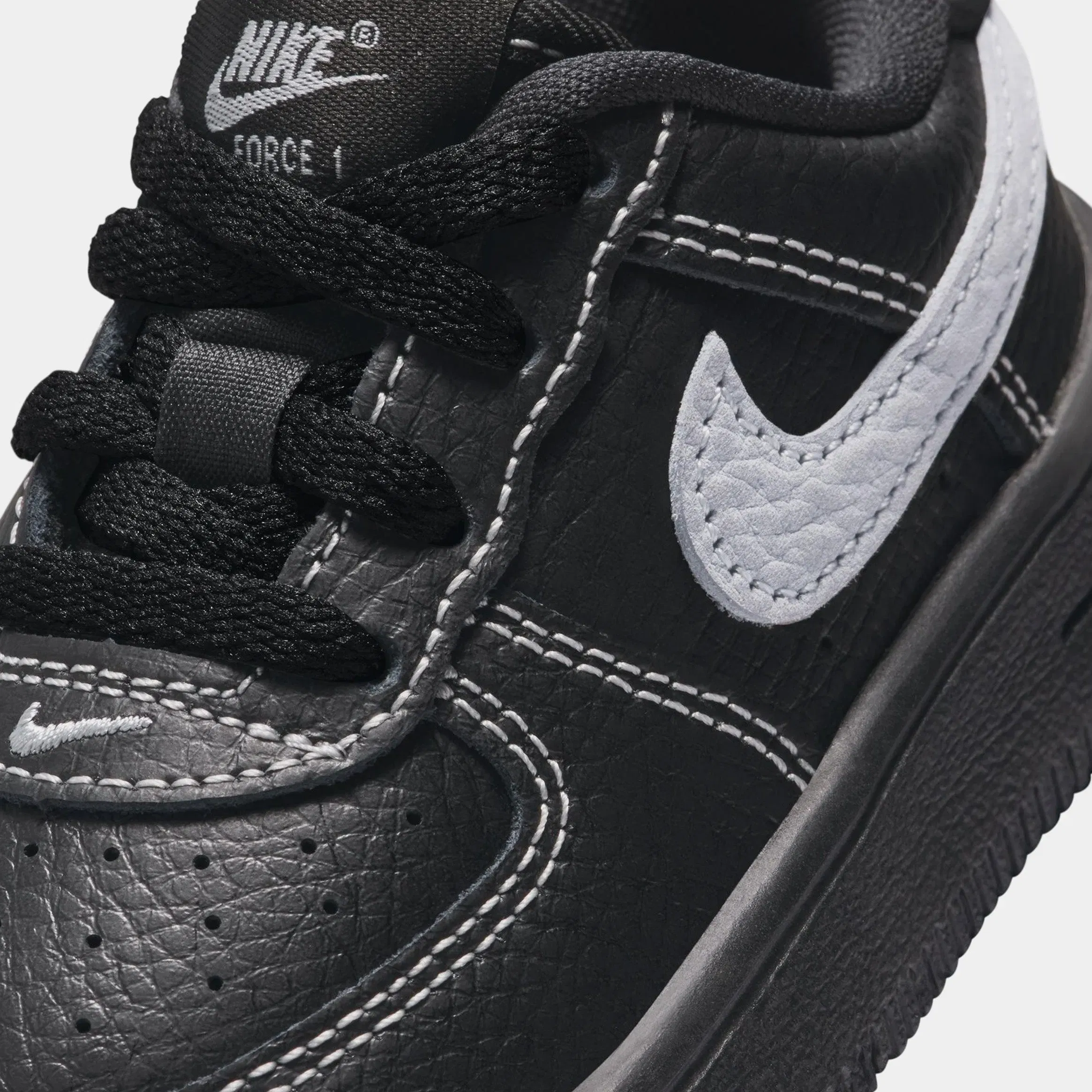 Nike Air Force 1 Low LV8 3 Infant Toddler Lifestyle Shoes (Black/Wolf Grey/Black/Black)