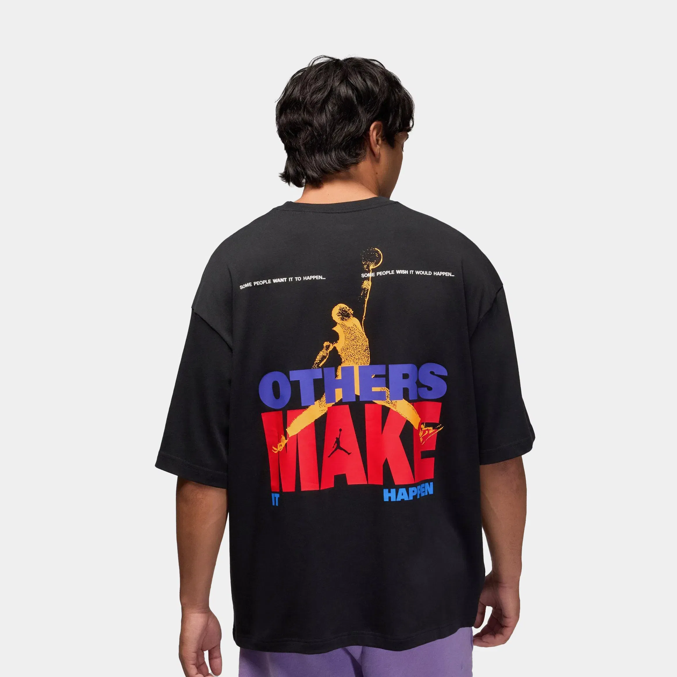 Air Jordan Others Make It Happen Since '85 Graphic Mens Short Sleeve Shirt (Black/Red)