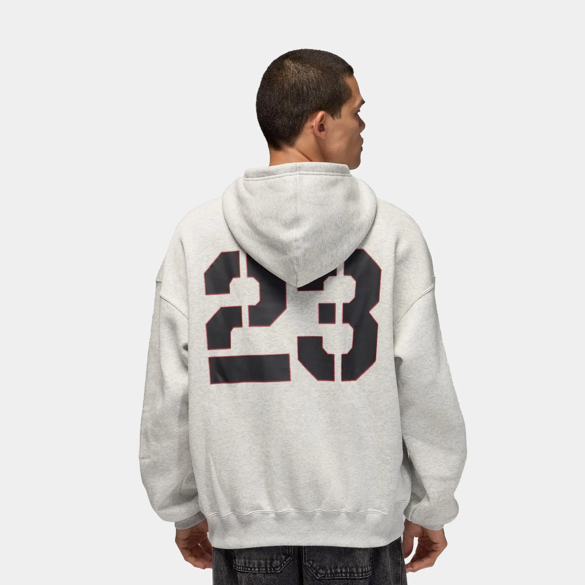 Air Jordan Brooklyn Oversized Pullover Fleece Mens Hoodie (Grey Heather)