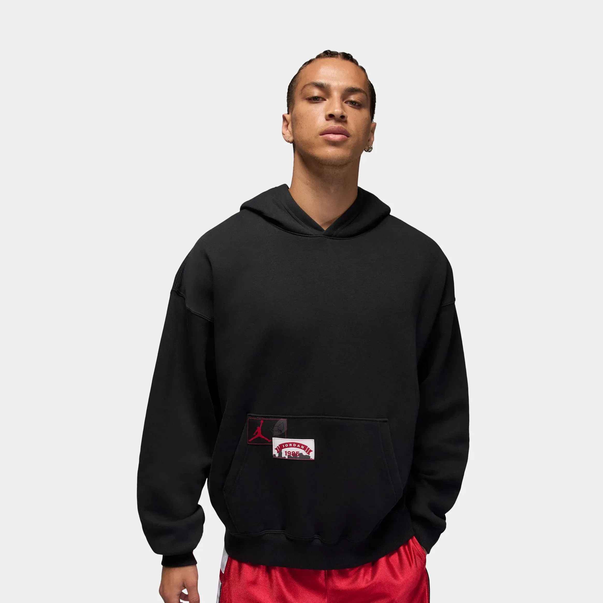 Air Jordan Brooklyn Oversized Pullover Fleece Mens Hoodie (Black)