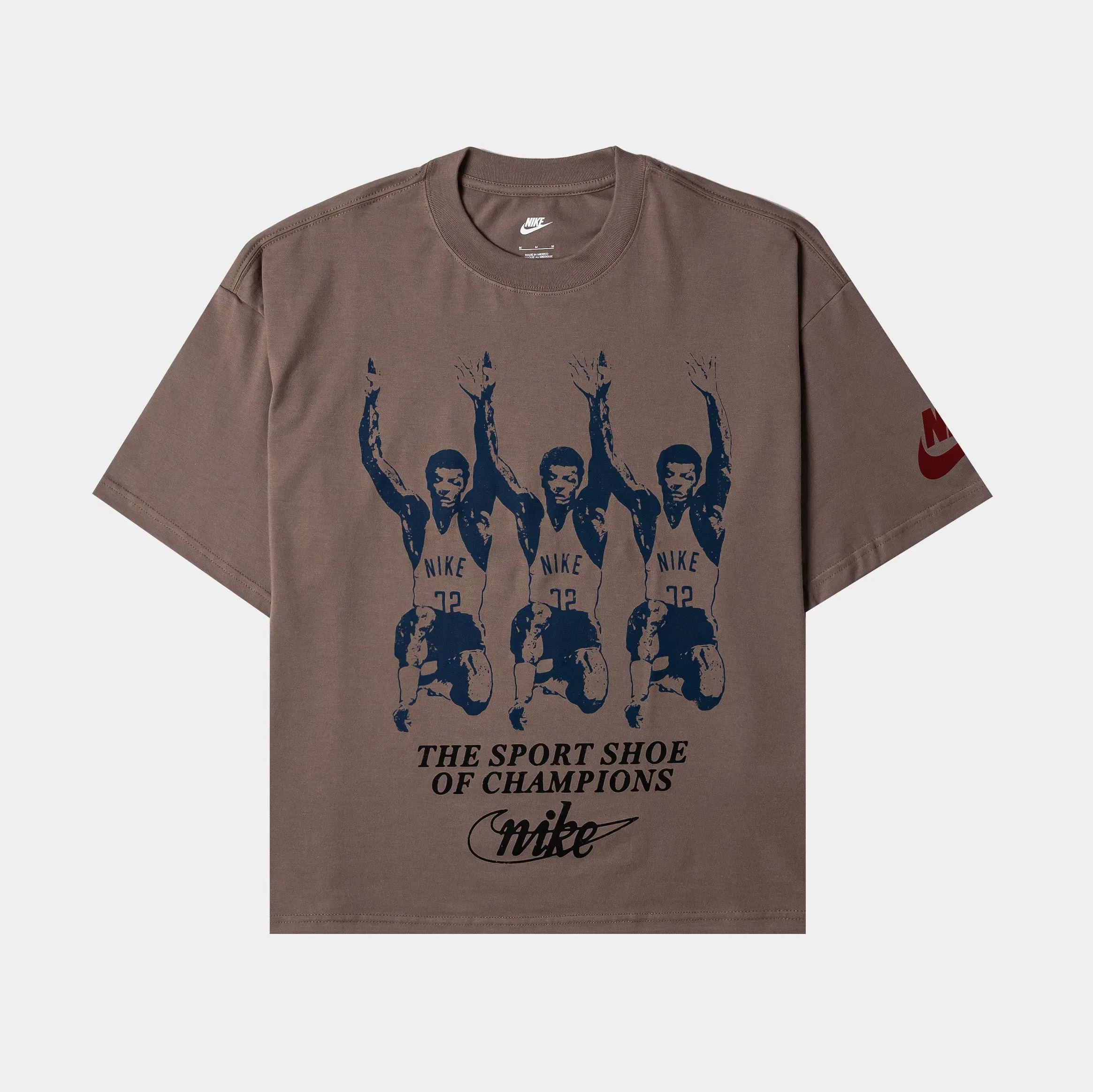 Nike NSW Boxy Crew Mens Short Sleeve Shirt (Mink Brown)