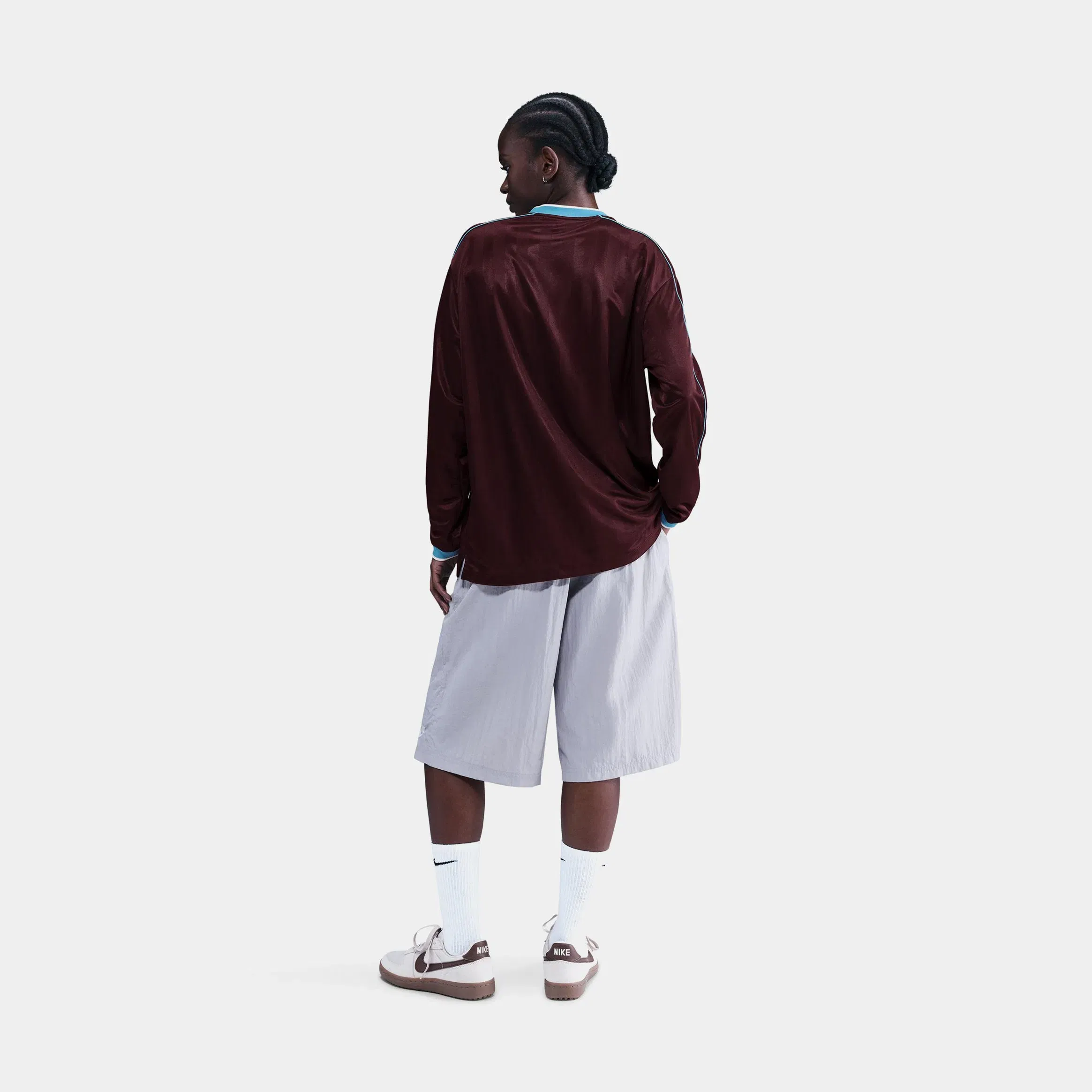 Nike NSW Long Sleeve Womens Jersey (Burgundy Crush/Baltic Blue)