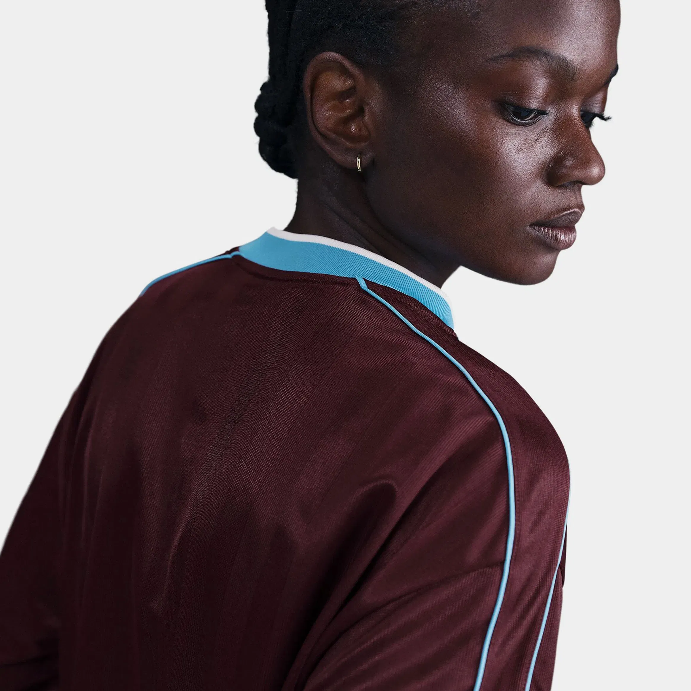 Nike NSW Long Sleeve Womens Jersey (Burgundy Crush/Baltic Blue)