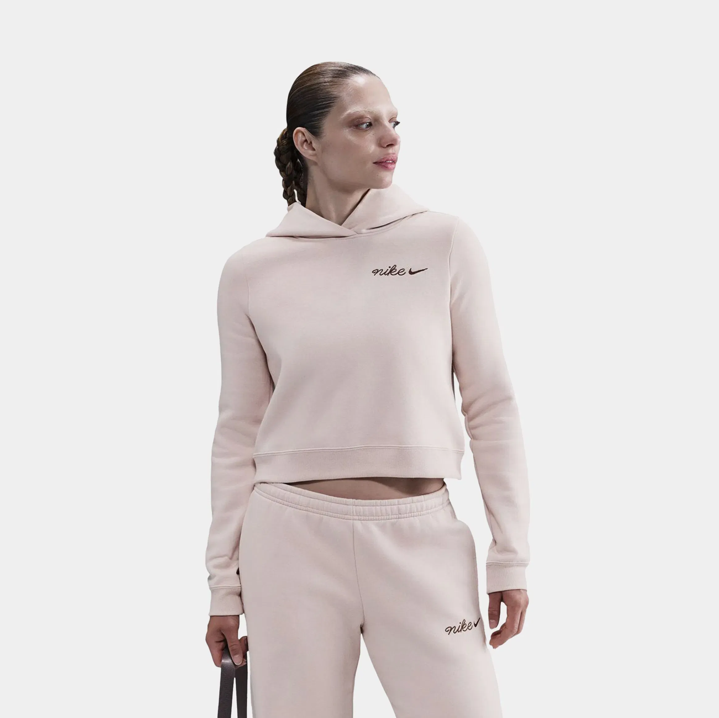 Nike NSW Phoenix Fleece Shrunken Womens Hoodie (Silt Red)