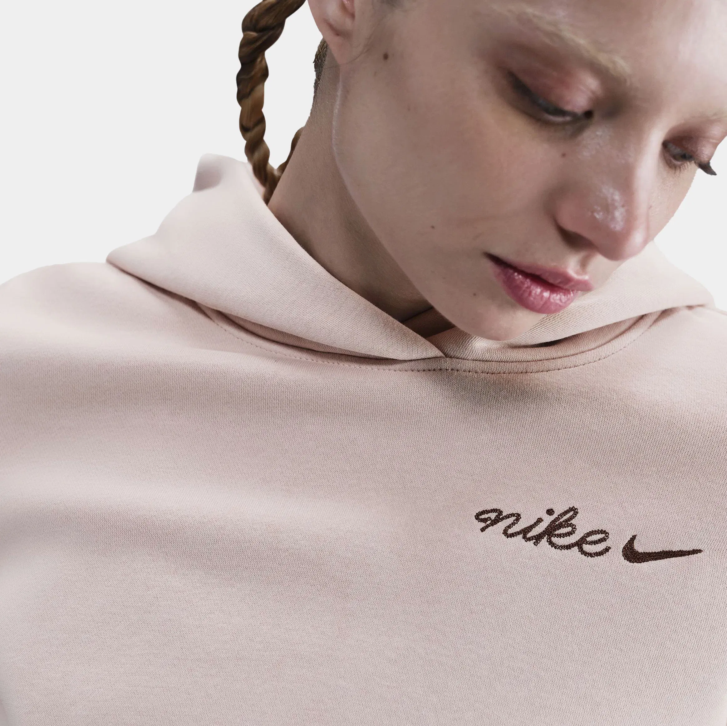 Nike NSW Phoenix Fleece Shrunken Womens Hoodie (Silt Red)