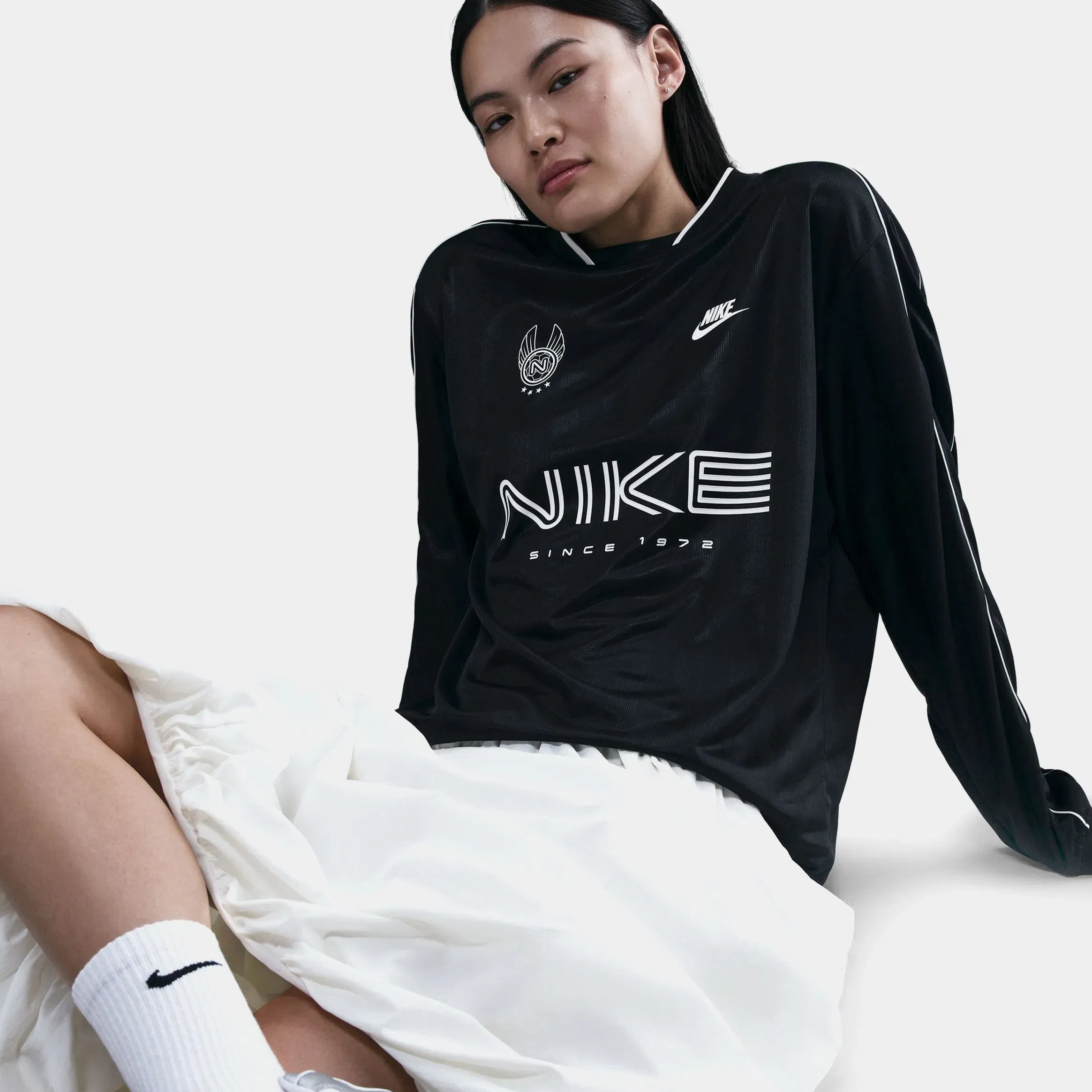 Nike NSW Since 1972 Long Sleeve Womens Jersey (Black/Grey)