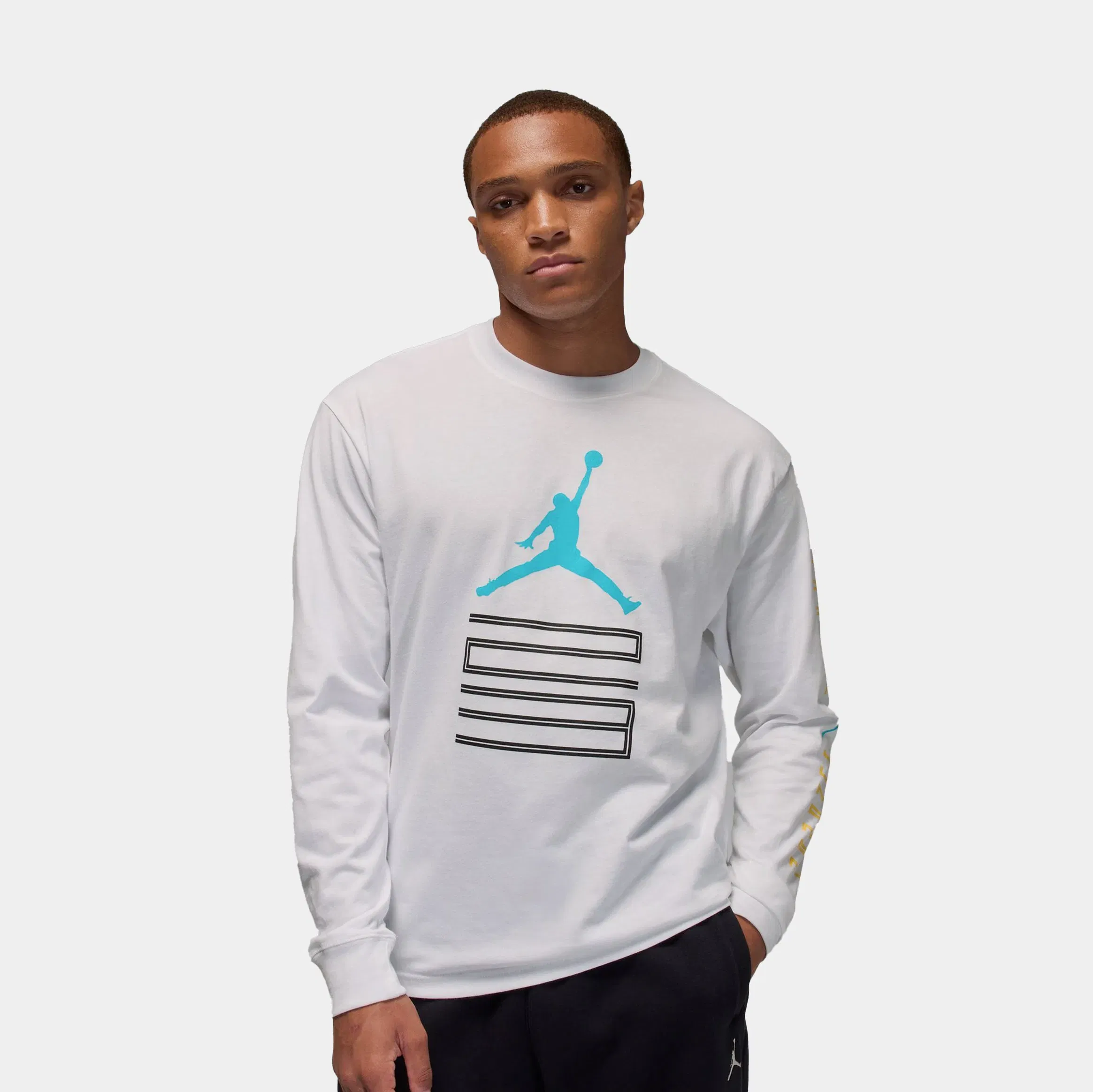 Air Jordan Brooklyn AJ11 Graphic Mens Long Sleeve Shirt (White)