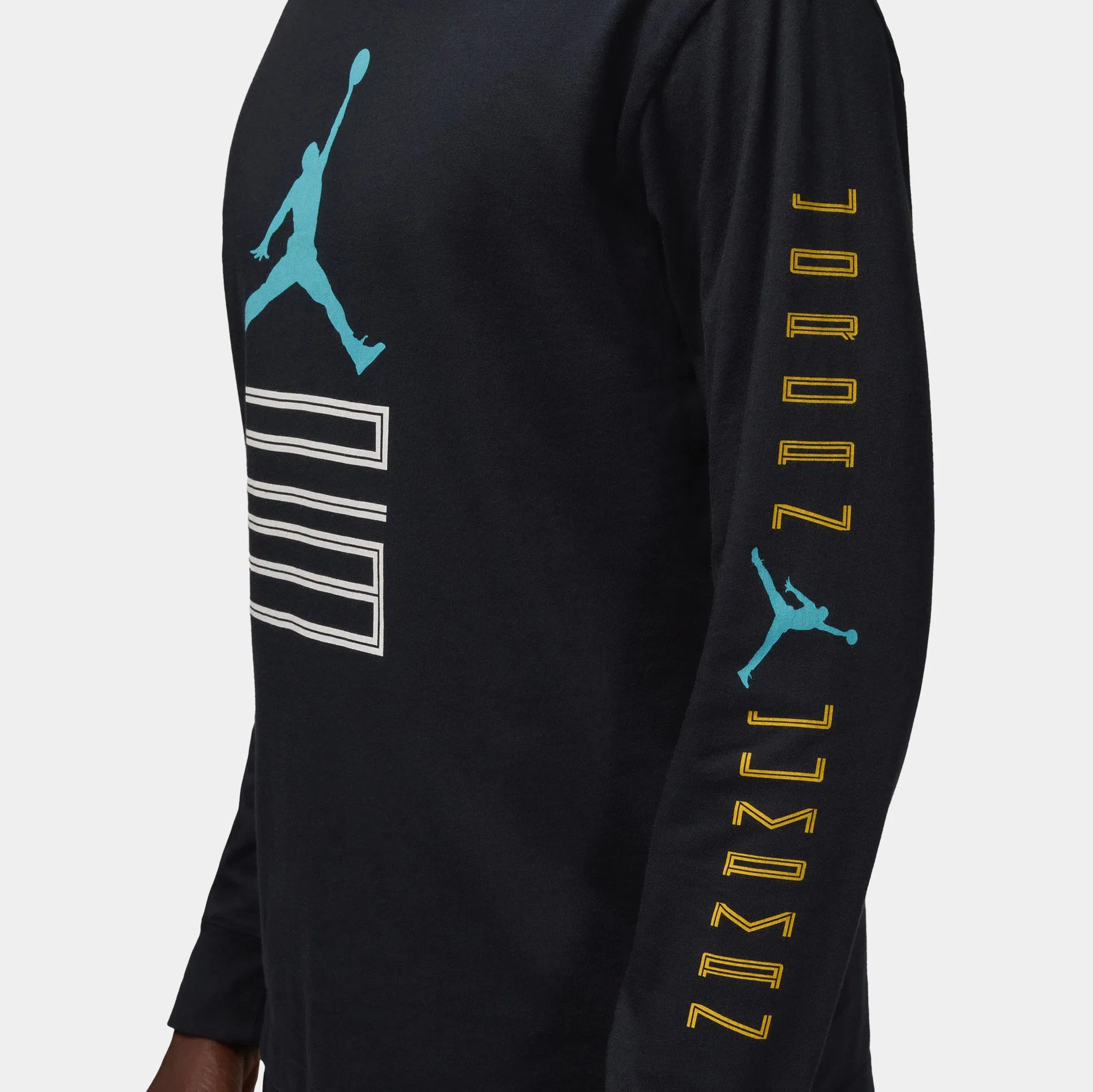 Air Jordan Brooklyn 23 AJ11 Mens Long Sleeve Shirt (Black/Blue)