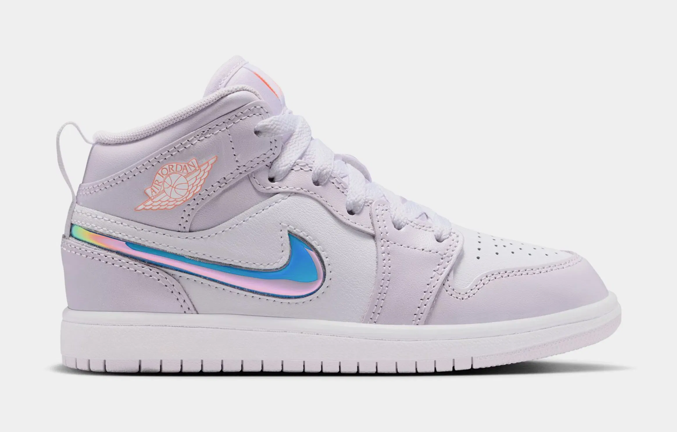 Air Jordan 1 Mid SE Preschool Lifestyle Shoes (Barely Grape/White/Atomic Pink)