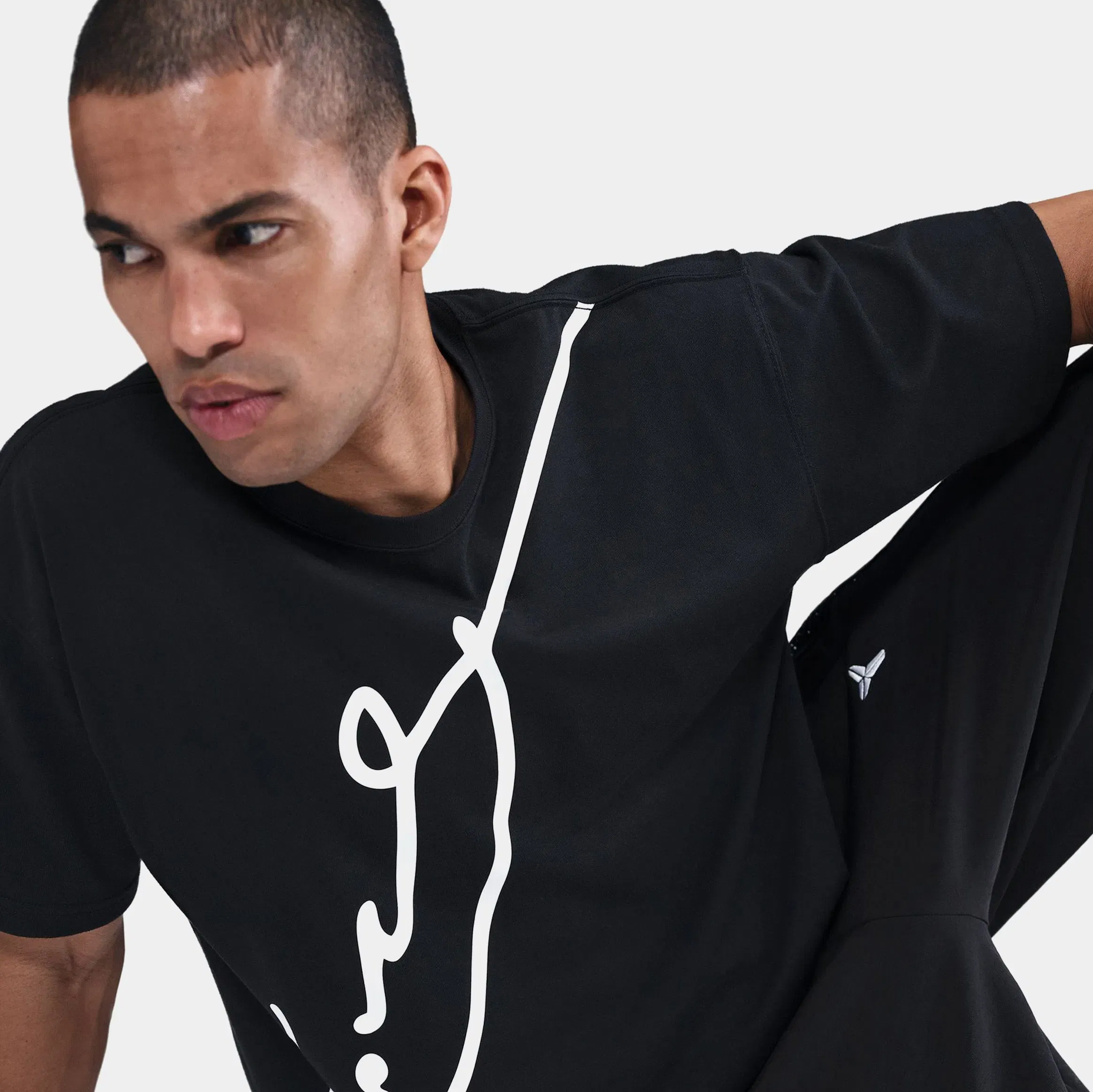 Nike Kobe Dri Fit Basketball Mens Short Sleeve Shirt (Black/White)