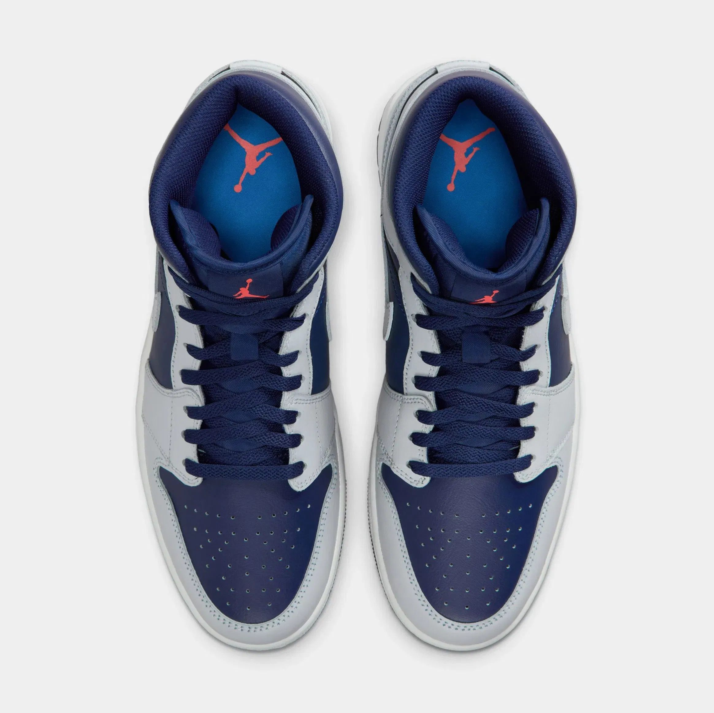 Air Jordan 1 Mid Mens Lifestyle Shoes (Blue Void/Pure Platinum/Summit White)