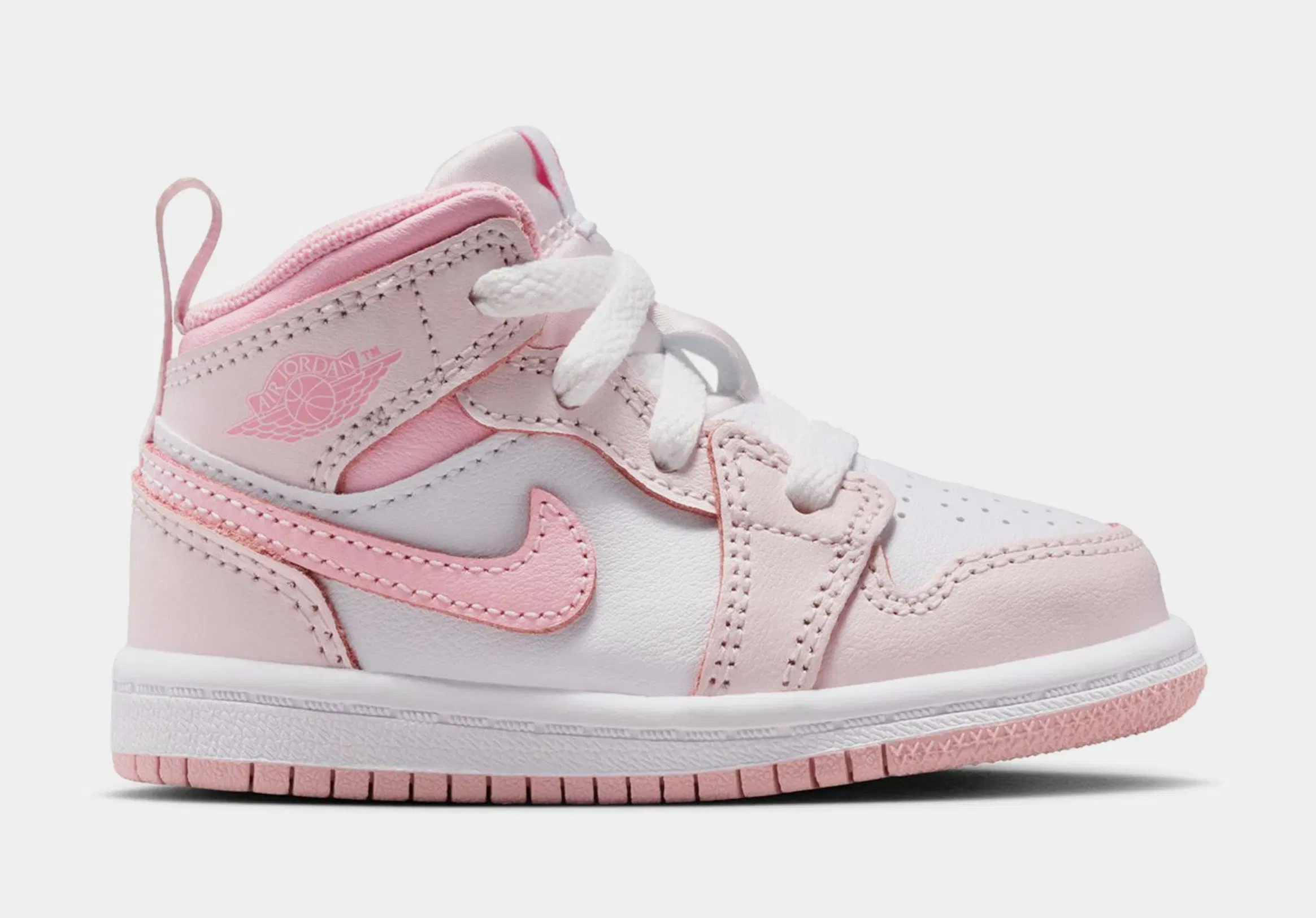 Air Jordan 1 Mid Infant Toddler Lifestyle Shoes (Pearl Pink/White/Medium Soft Pink)