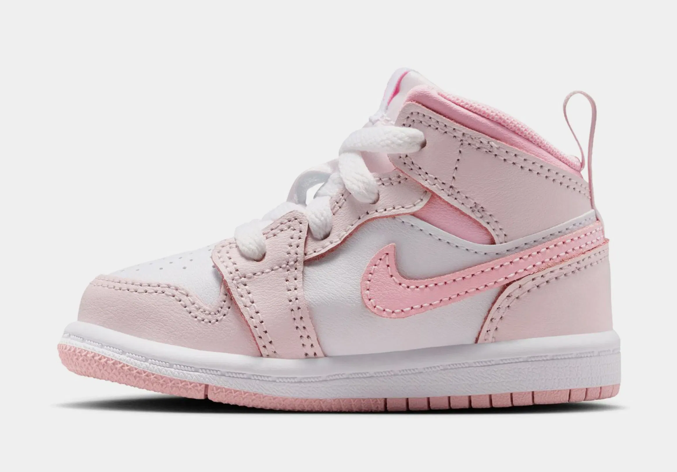 Air Jordan 1 Mid Infant Toddler Lifestyle Shoes (Pearl Pink/White/Medium Soft Pink)