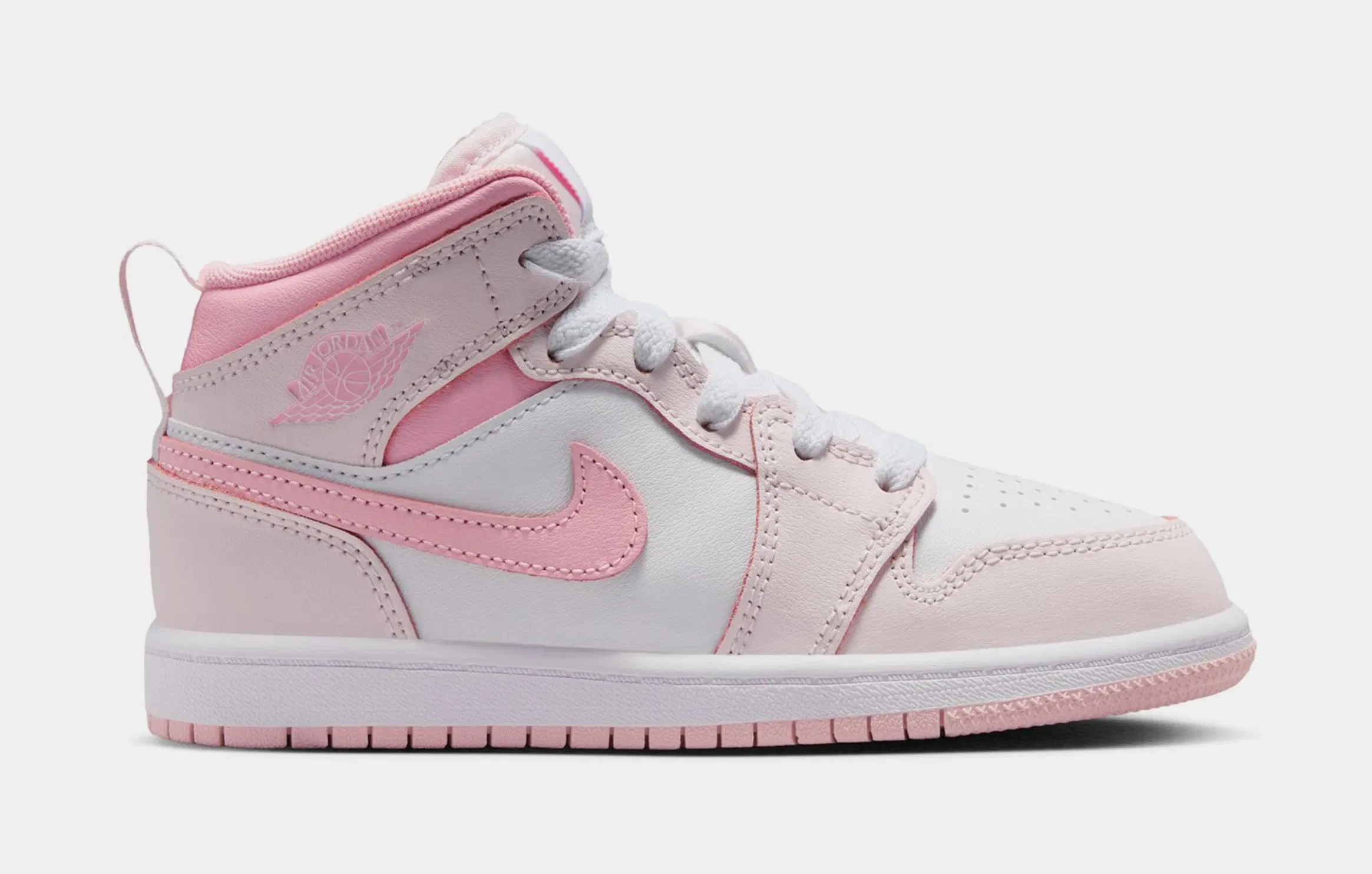 Air Jordan 1 Mid Preschool Lifestyle Shoes (Pearl Pink/White/Medium Soft Pink)