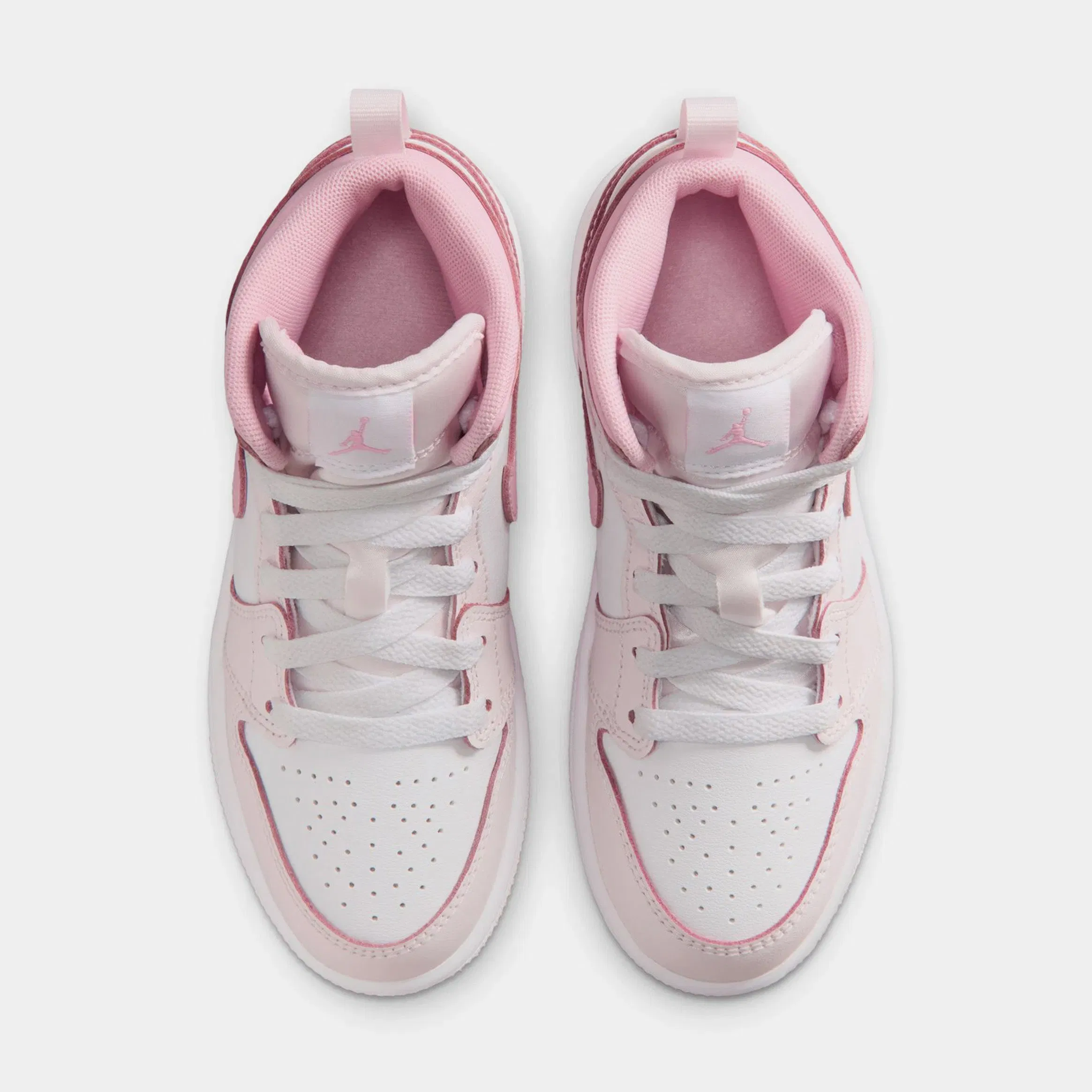 Air Jordan 1 Mid Preschool Lifestyle Shoes (Pearl Pink/White/Medium Soft Pink)