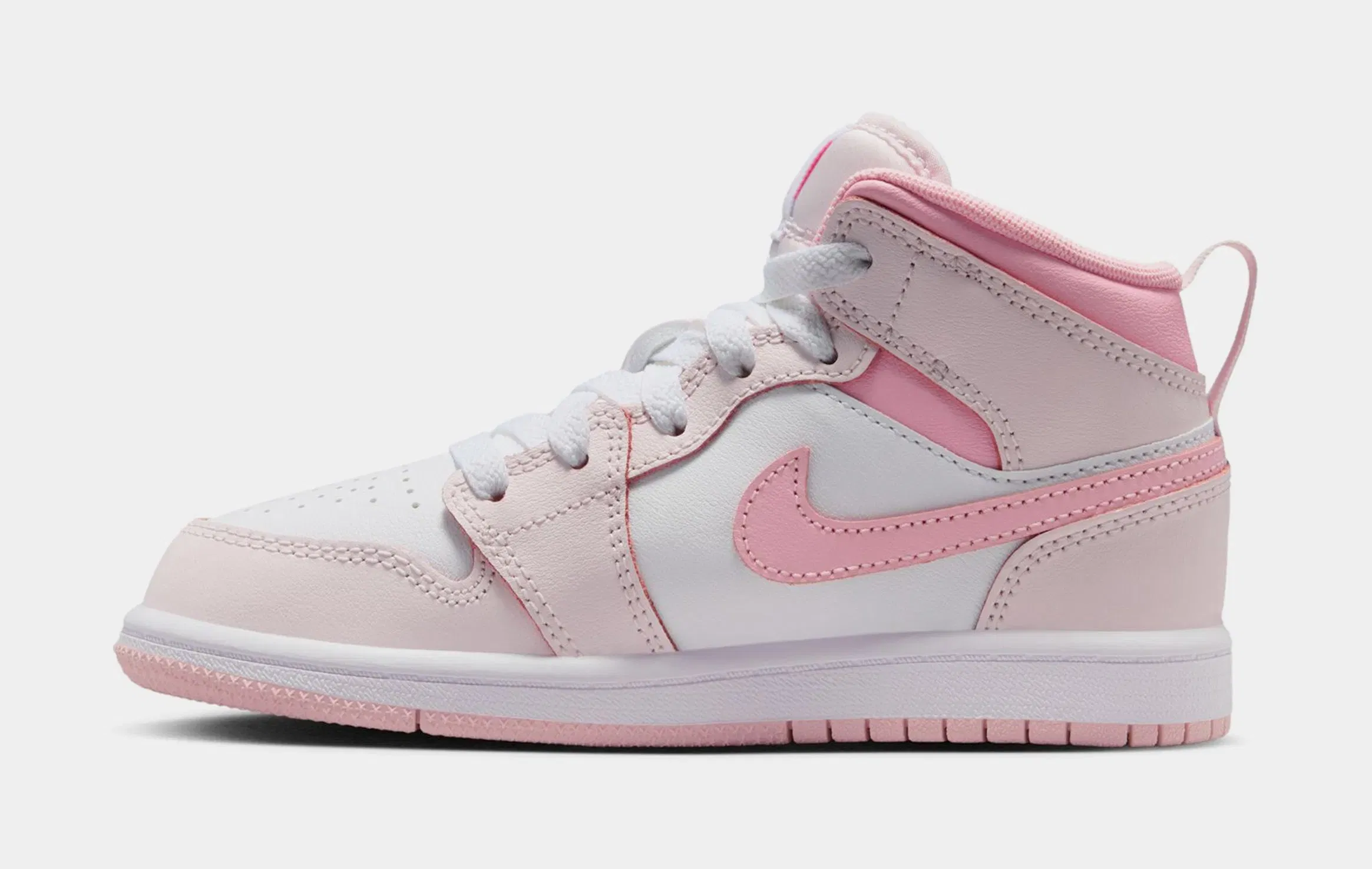 Air Jordan 1 Mid Preschool Lifestyle Shoes (Pearl Pink/White/Medium Soft Pink)