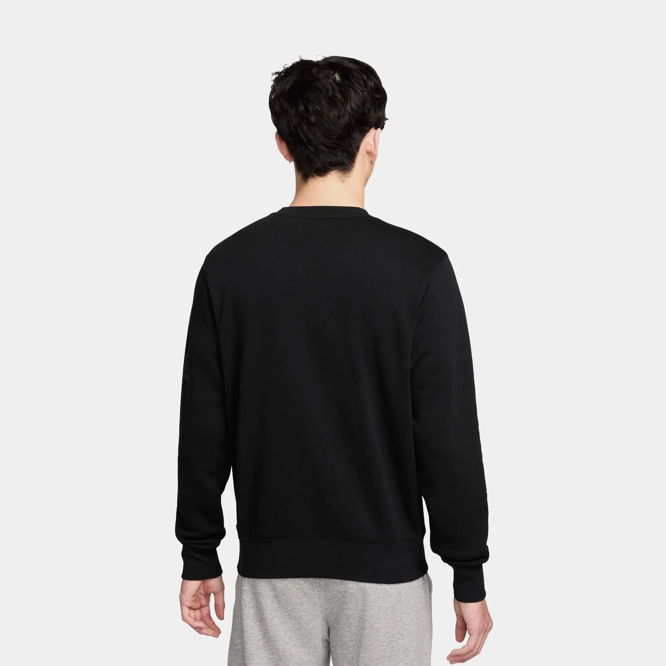 Nike NSW Crew Club Pullover Mens Long Sleeve Shirt (Black)