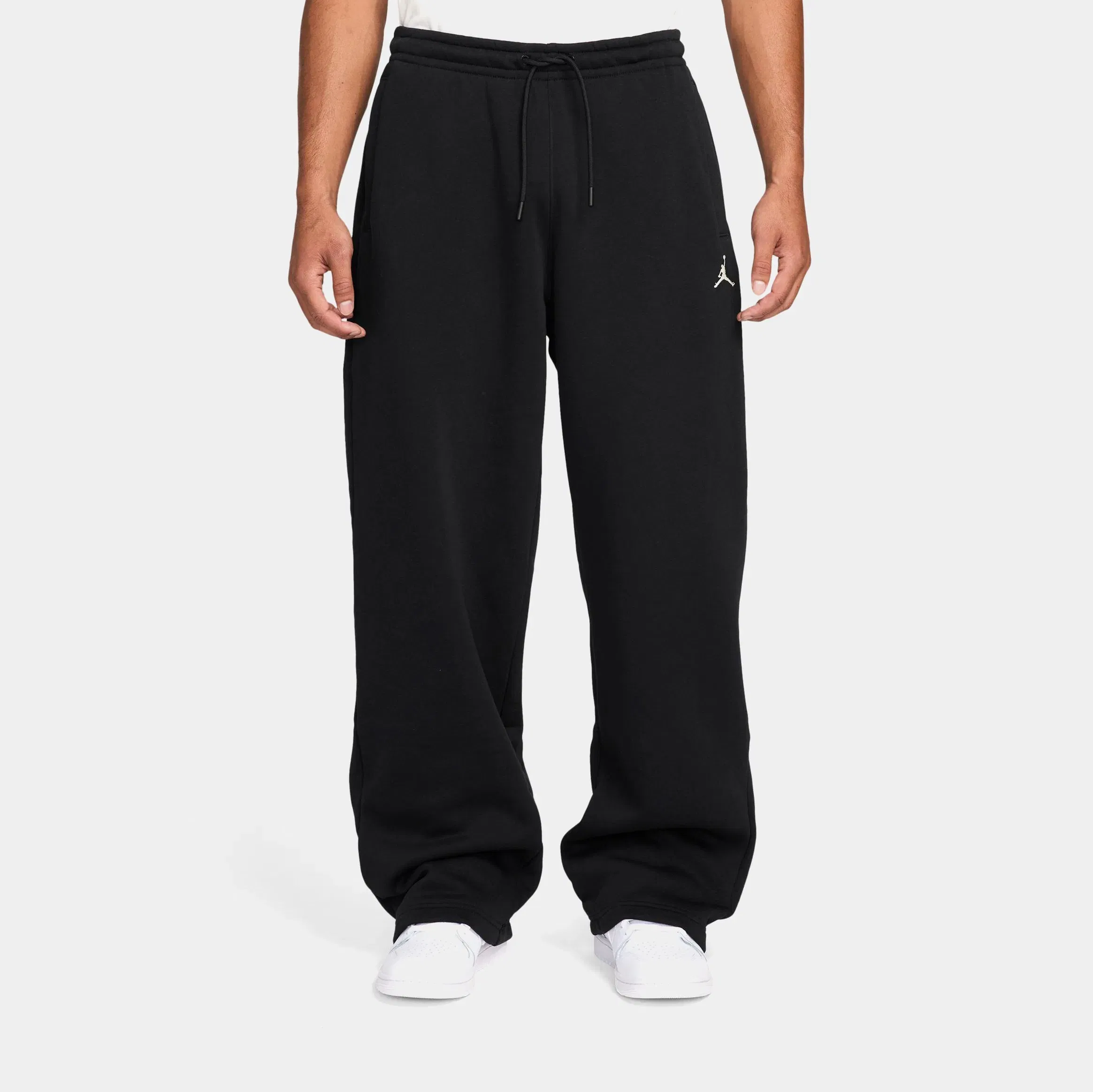 Air Jordan Brooklyn Fleece Oversized Open Hem Mens Pants (Black/Sail)