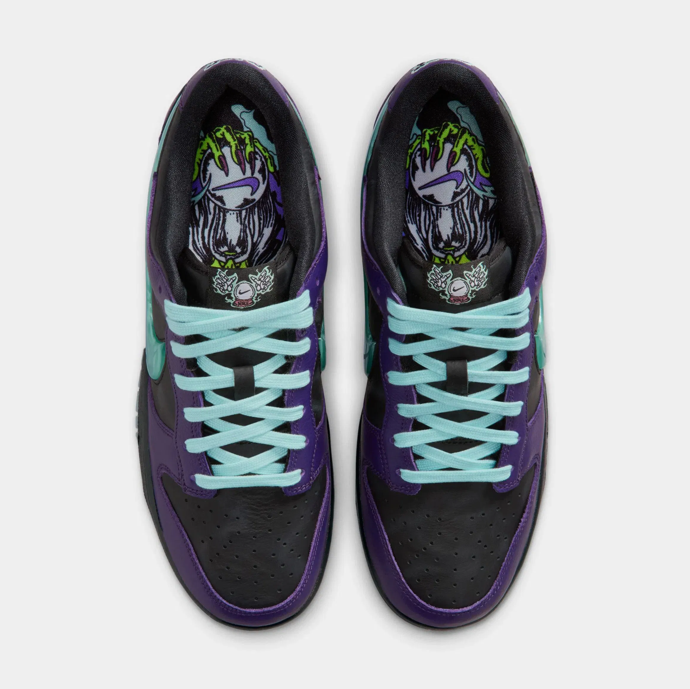 Nike Dunk Low Retro Halloween Mens Lifestyle Shoes ( Black/Grand Purple/Artisan Teal)