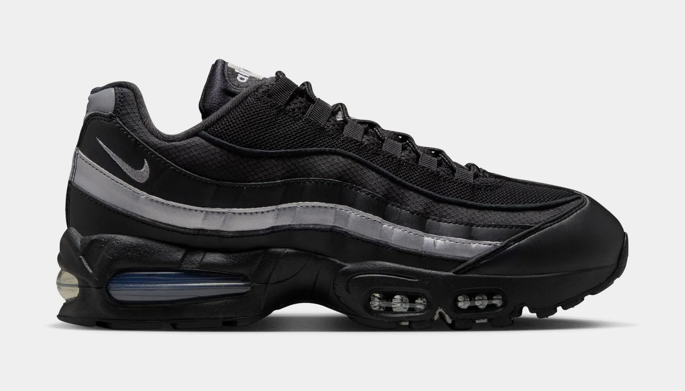 Nike Air Max 95 Big Bubble Mens Running Shoes (Black/Black/White/Metallic Silver)