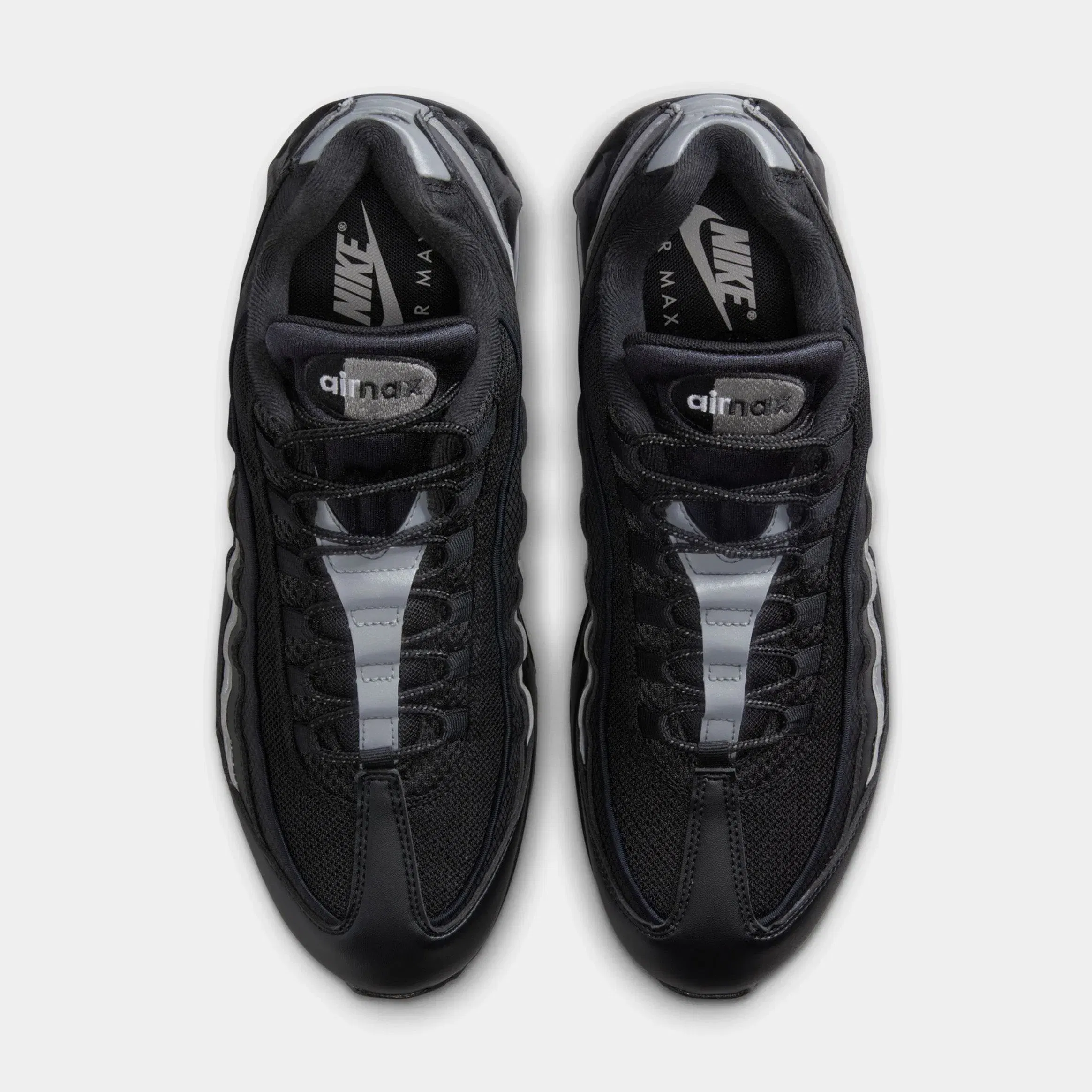 Nike Air Max 95 Big Bubble Mens Running Shoes (Black/Black/White/Metallic Silver)