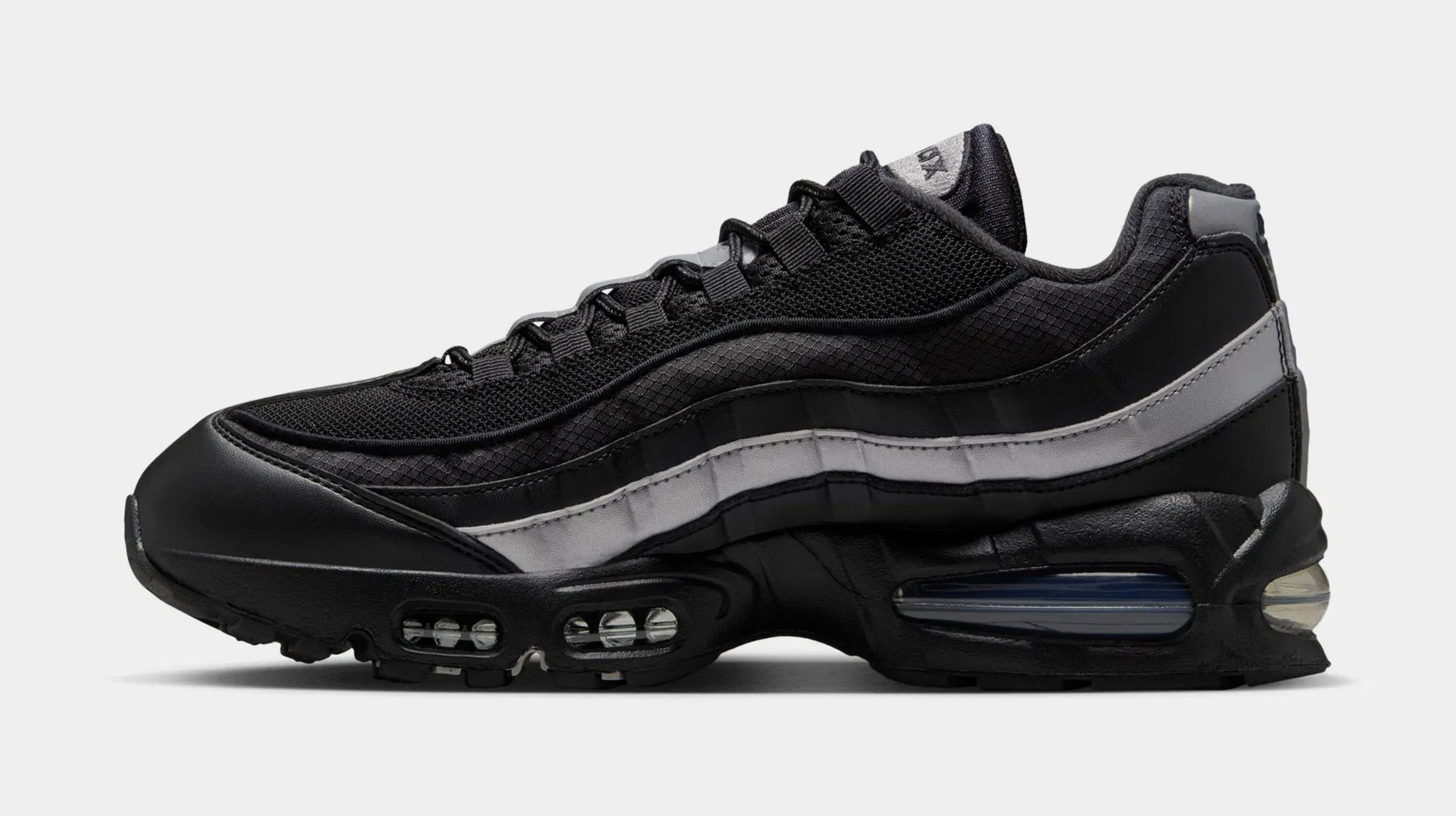 Nike Air Max 95 Big Bubble Mens Running Shoes (Black/Black/White/Metallic Silver)