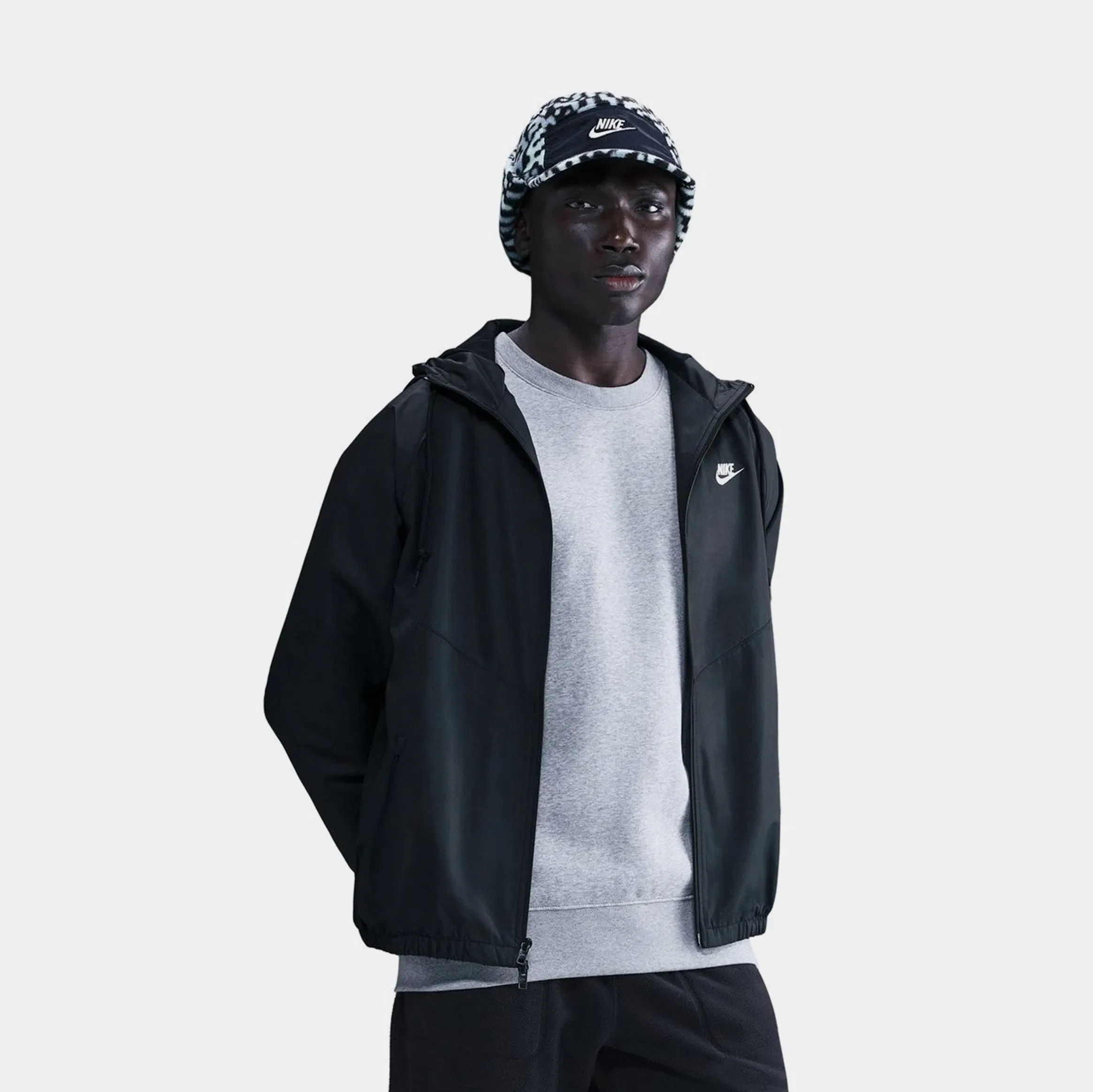 Nike Windrunner Lined Mens Jacket (Black/White)