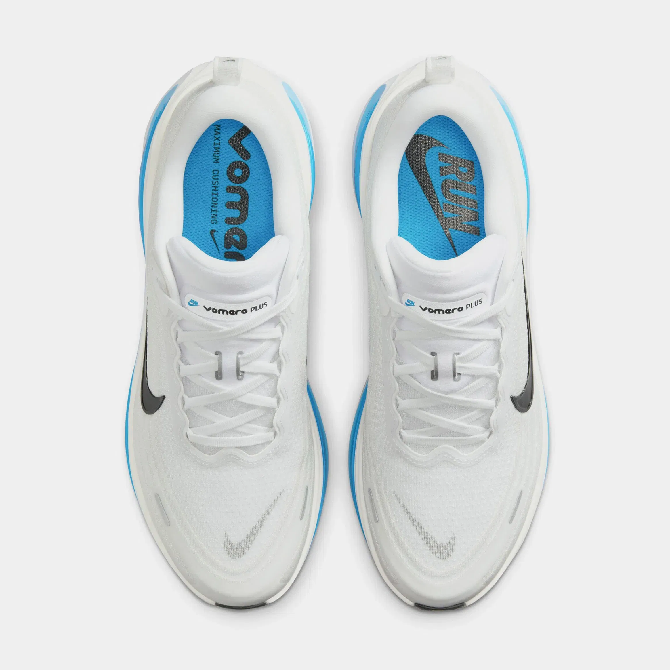 Nike Vomero Plus Mens Running Shoes (White/Black/Blue Hero/Hydrogen Blue)