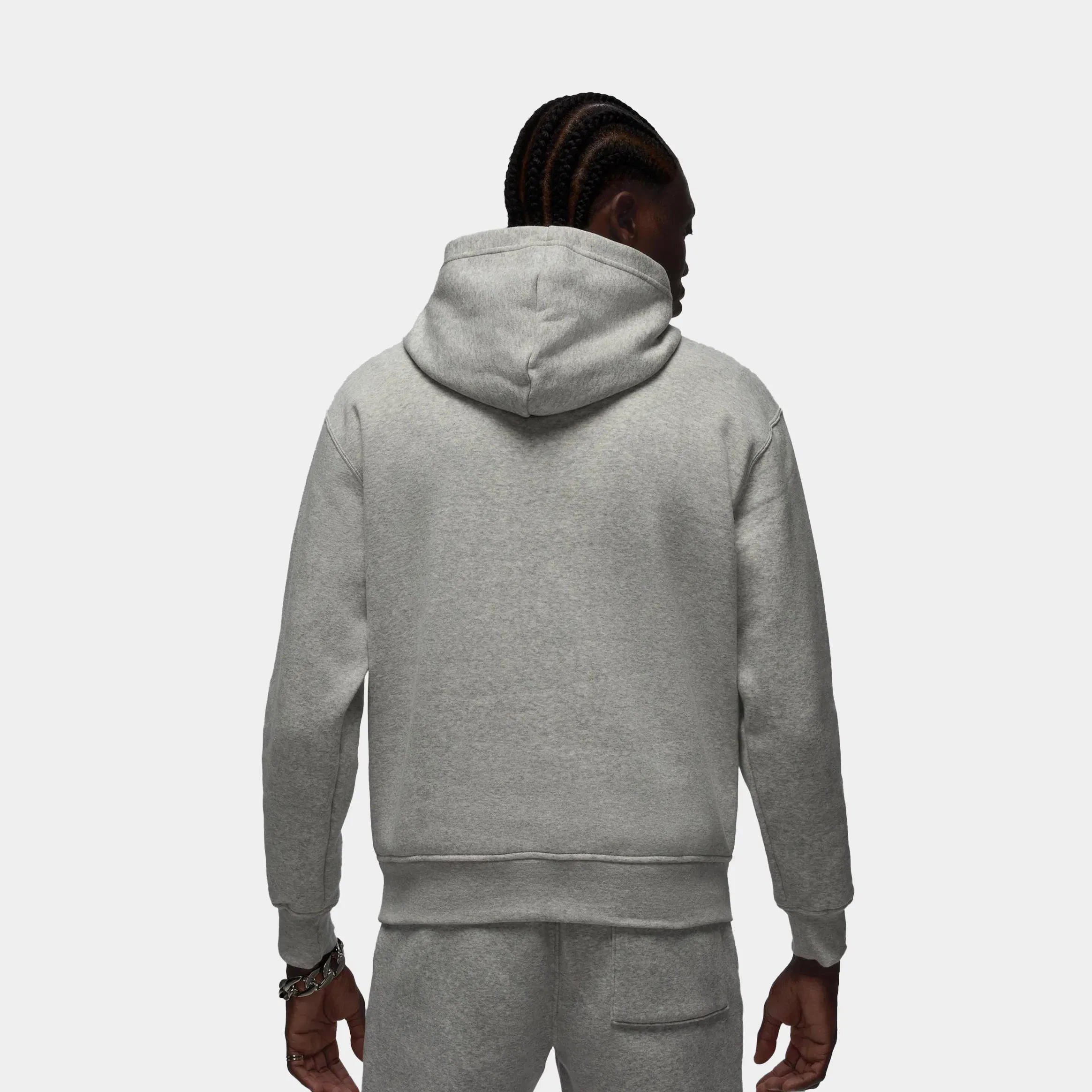 Air Jordan Brooklyn Fleece Pullover Mens Hoodie (Grey/White)