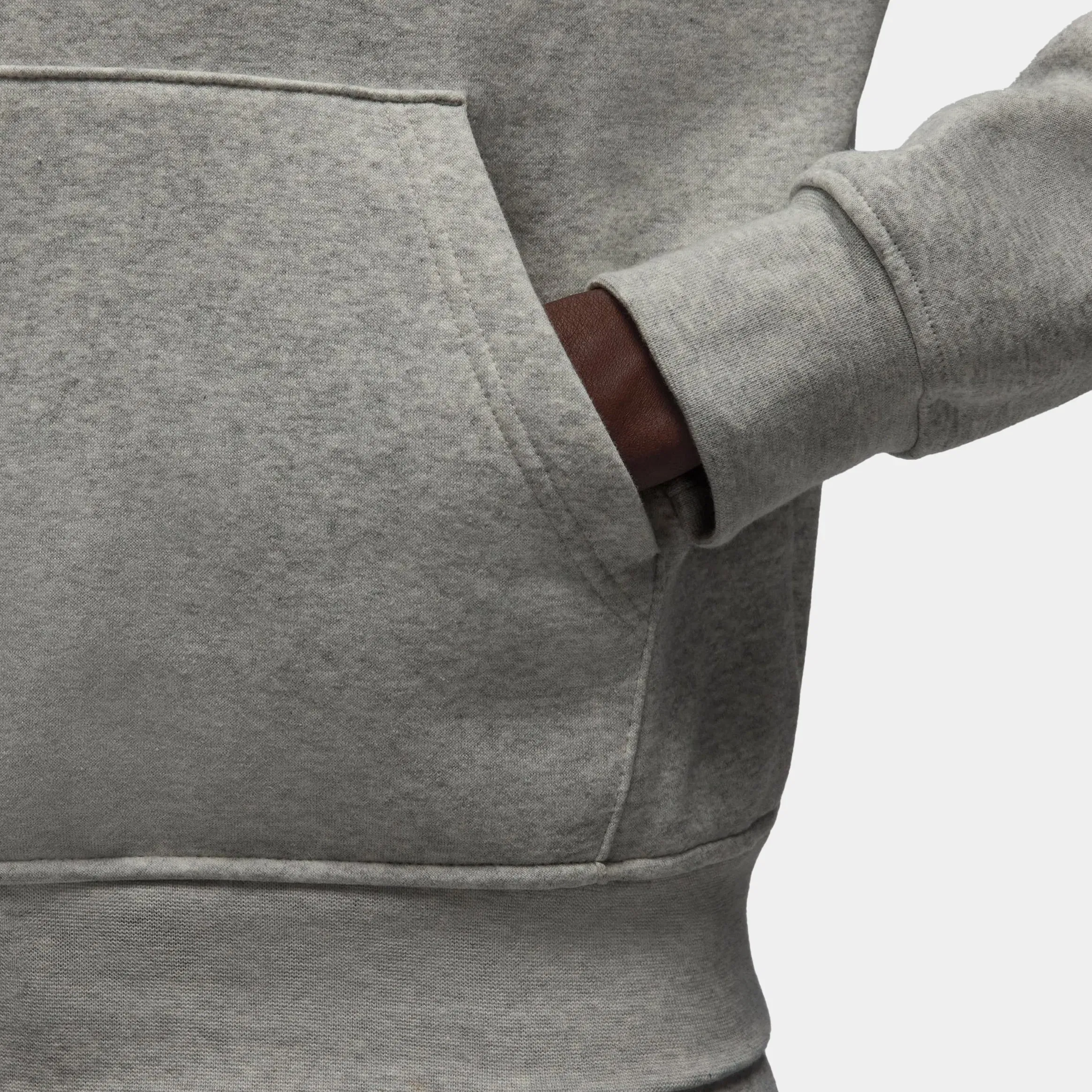 Air Jordan Brooklyn Fleece Pullover Mens Hoodie (Grey/White)