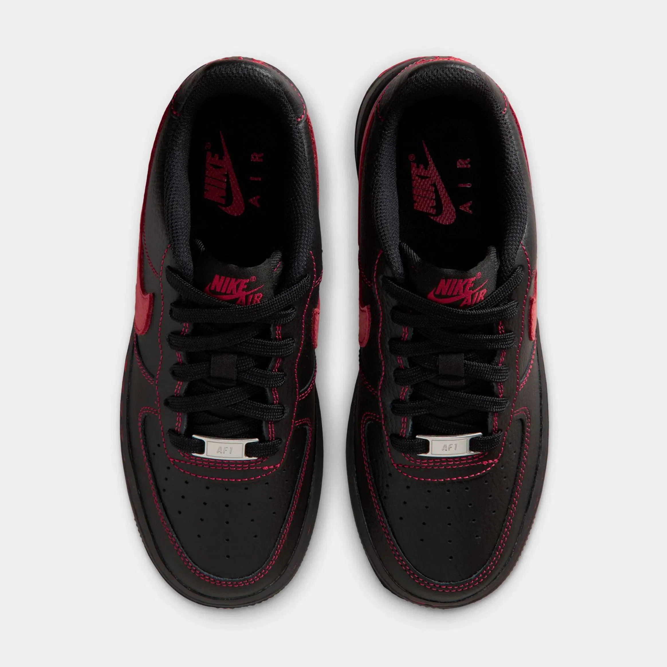 Nike Air Force 1 LV8 Grade School Lifestyle Shoes (Black/University Red/Black/Black)