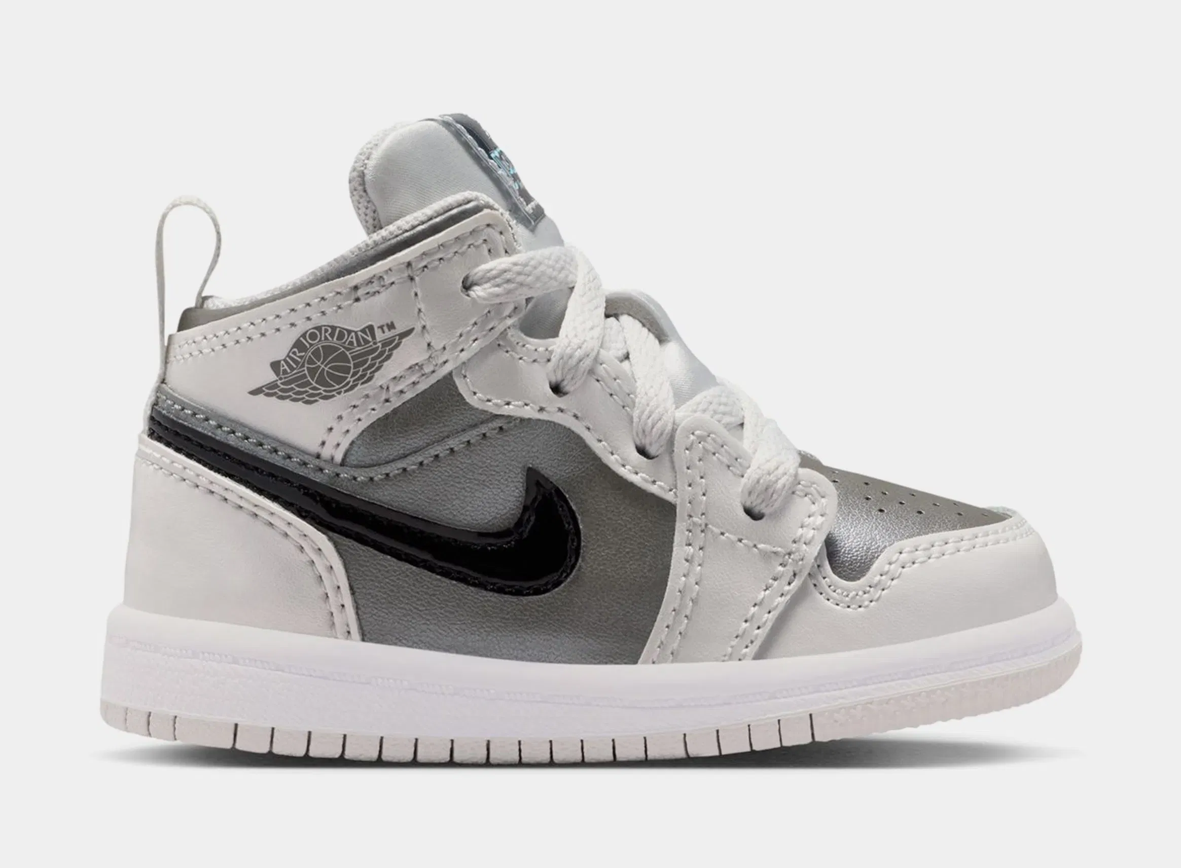 Air Jordan 1 Mid SE Infant Toddler Lifestyle Shoes (Photon Dust/Blue Chill/Flat Pewter/Black)