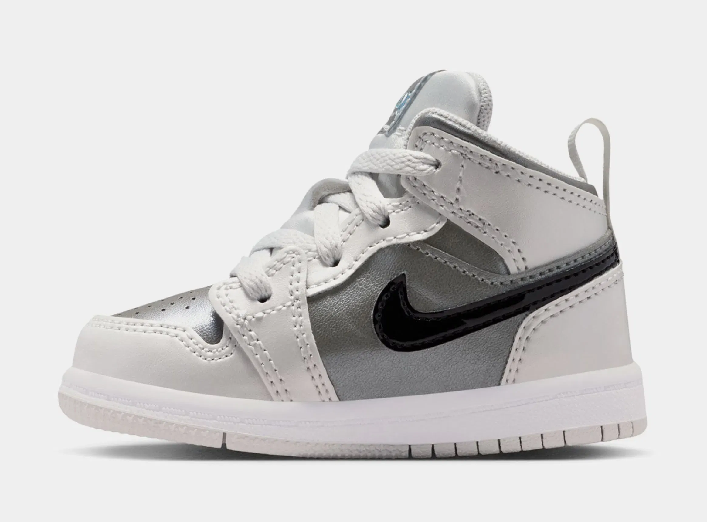 Air Jordan 1 Mid SE Infant Toddler Lifestyle Shoes (Photon Dust/Blue Chill/Flat Pewter/Black)