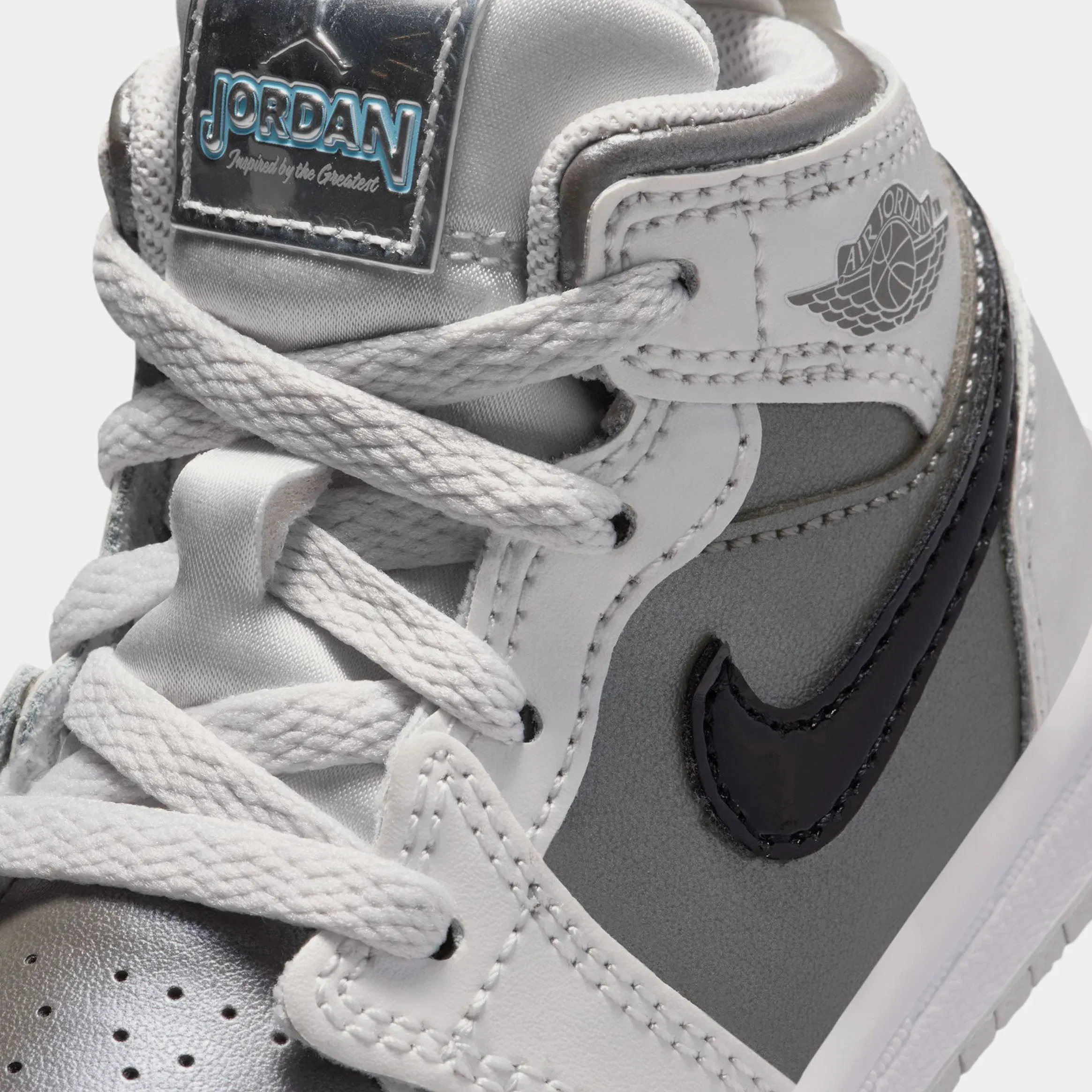 Air Jordan 1 Mid SE Infant Toddler Lifestyle Shoes (Photon Dust/Blue Chill/Flat Pewter/Black)