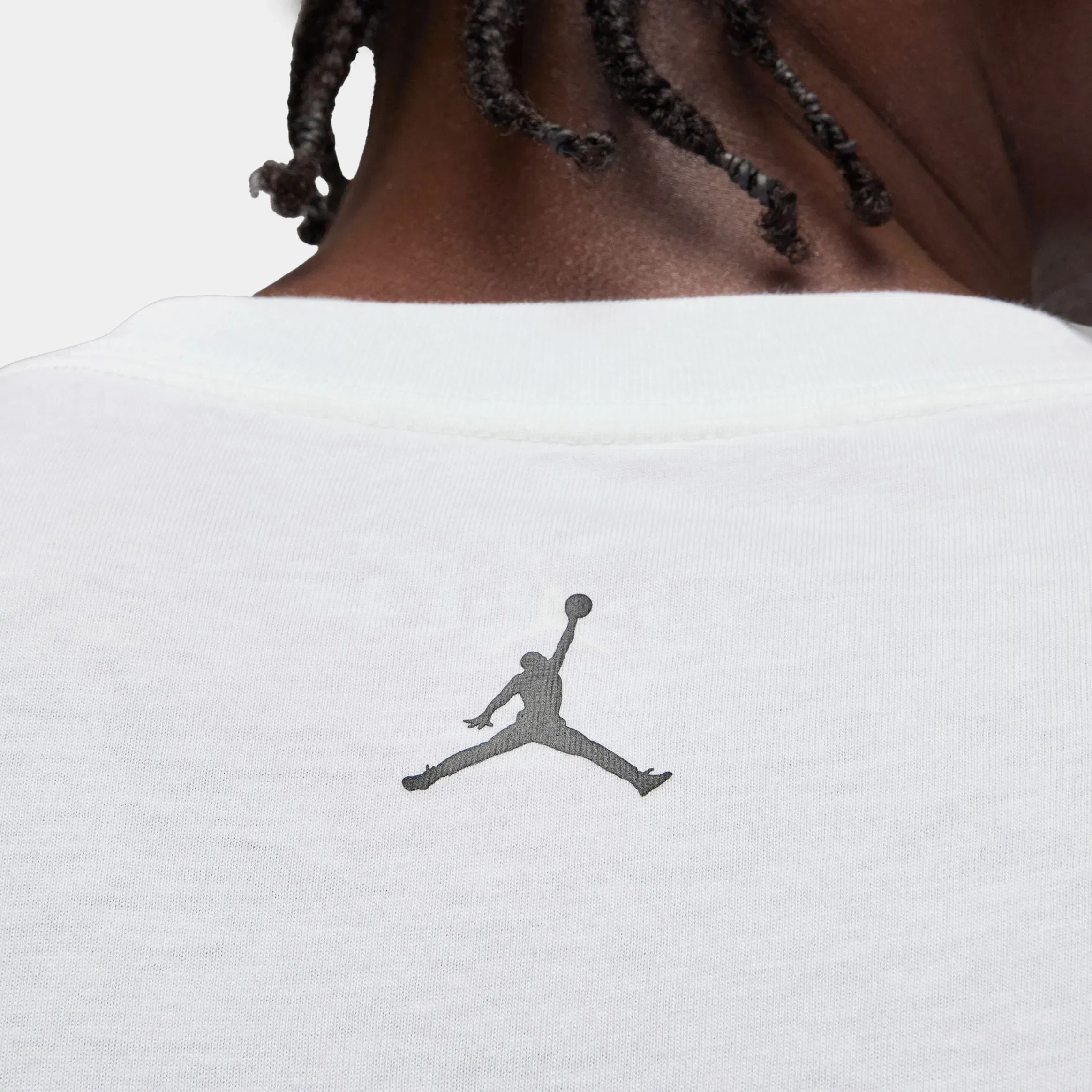 Air Jordan MJ Wings Brand Photo Mens Long Sleeve Shirt (White/Black)