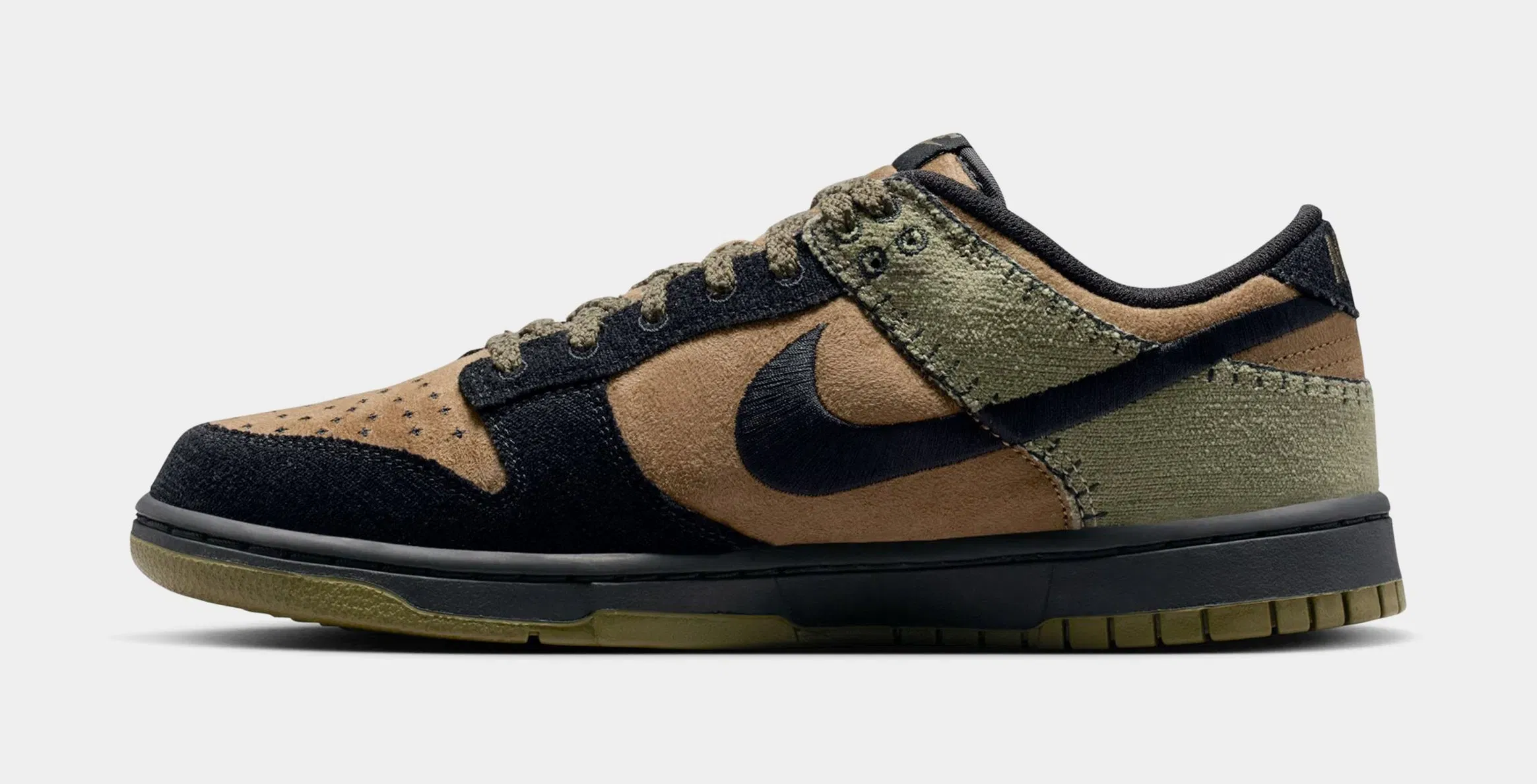 Nike Dunk Low Retro Camo Olive Mens Lifestyle Shoes (Brown Kelp/Black/Medium Olive)