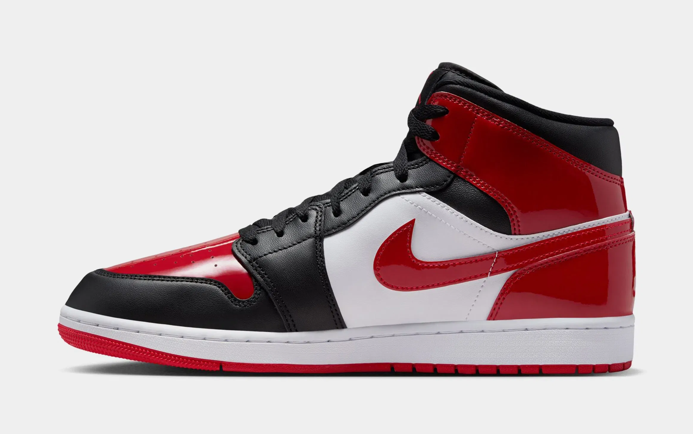 Air Jordan 1 Mid SE Mens Basketball Shoes (Black/White/Varsity Red)
