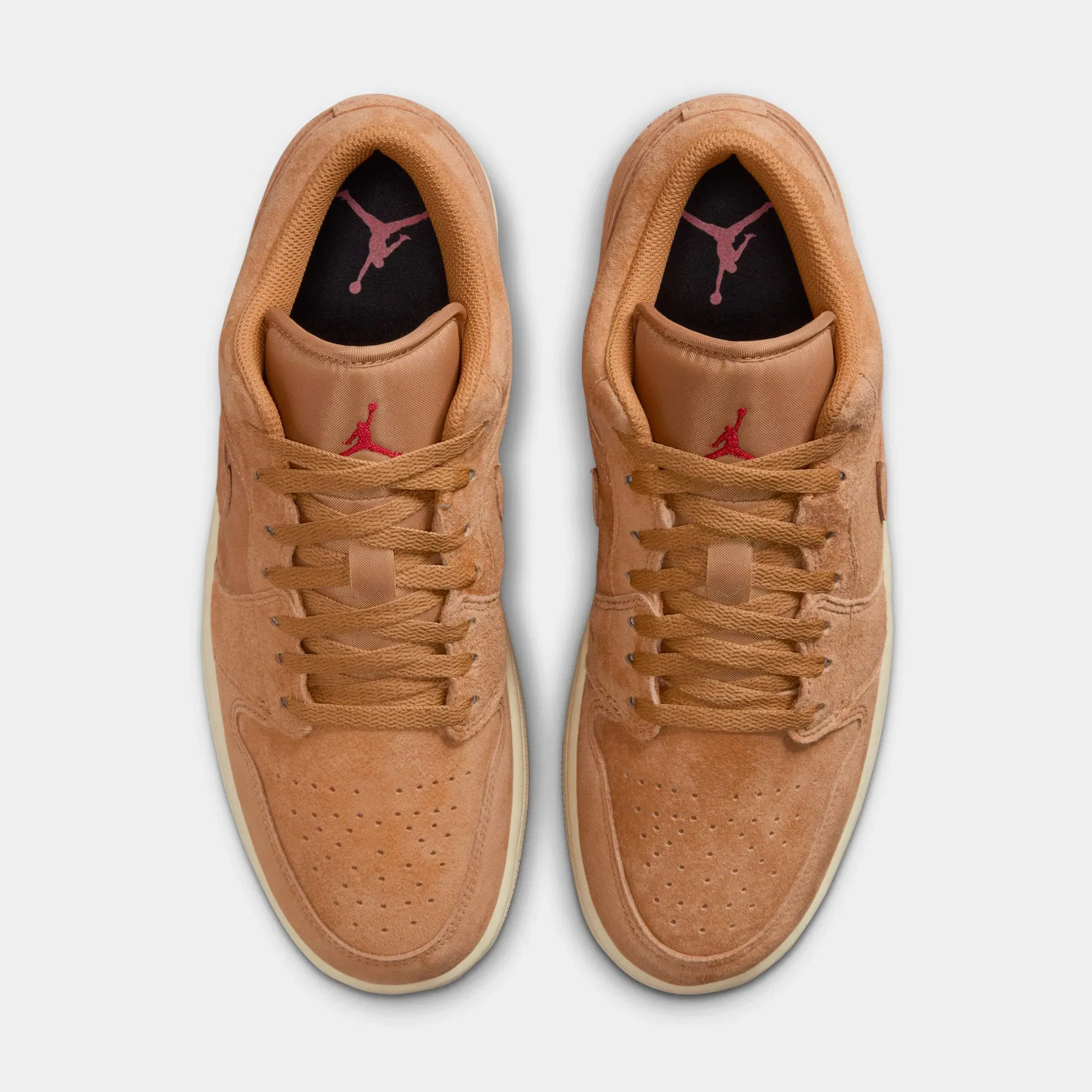 Air Jordan 1 Low Flax Mens Lifestyle Shoes (Flax/Flax/Varsity Red/Muslin)