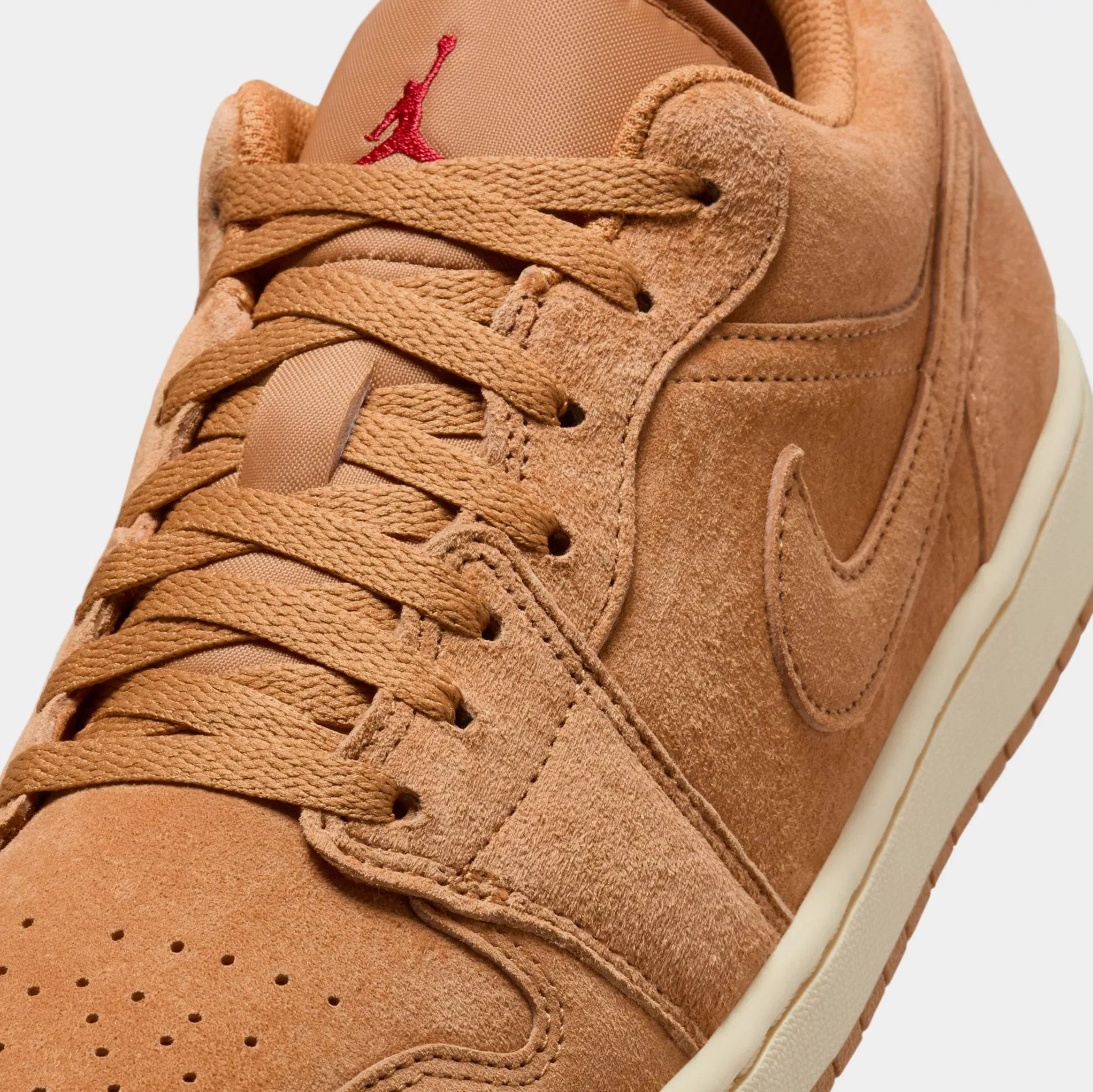 Air Jordan 1 Low Flax Mens Lifestyle Shoes (Flax/Flax/Varsity Red/Muslin)