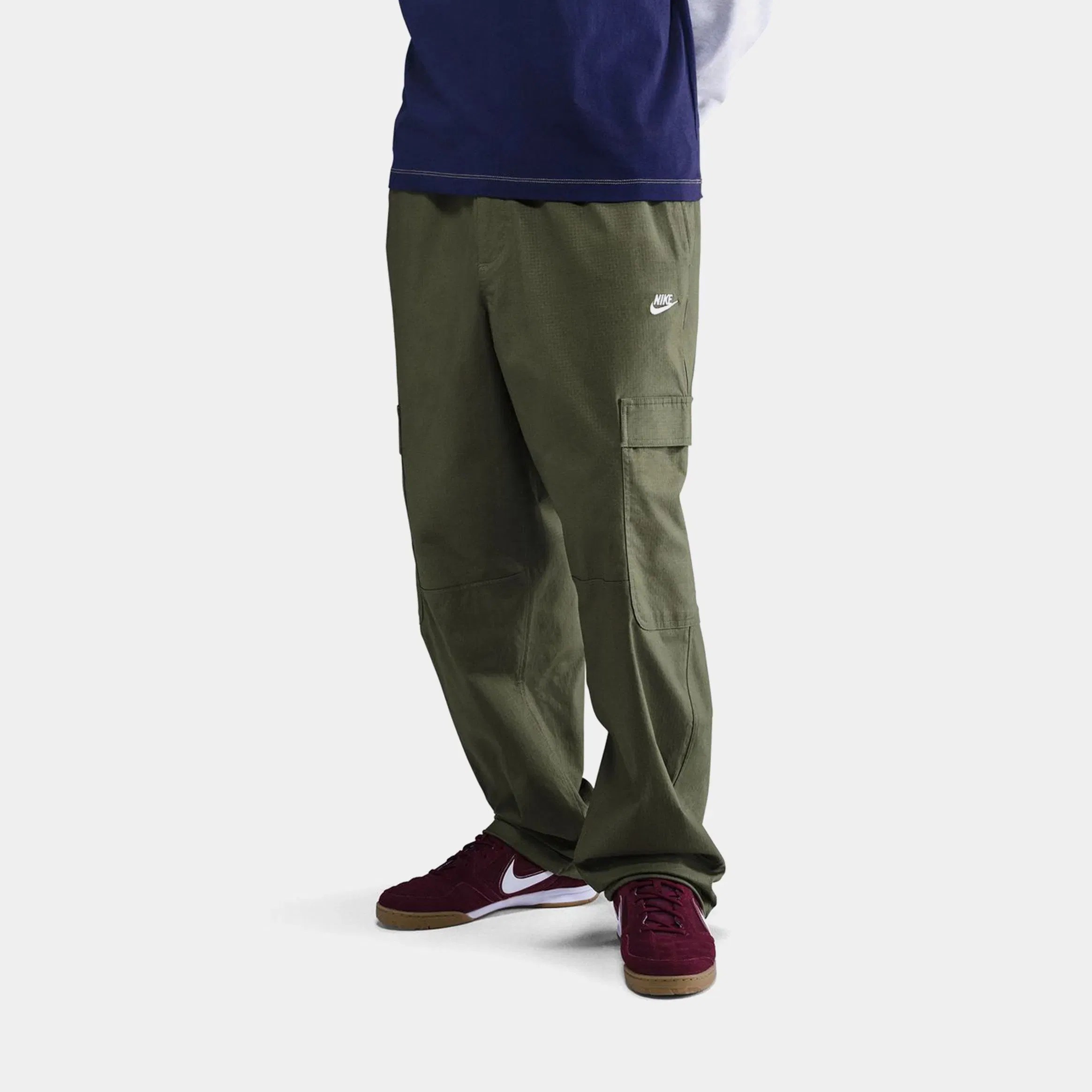 Nike NSW Club Woven Cargo Mens Pants (Medium Olive/White)