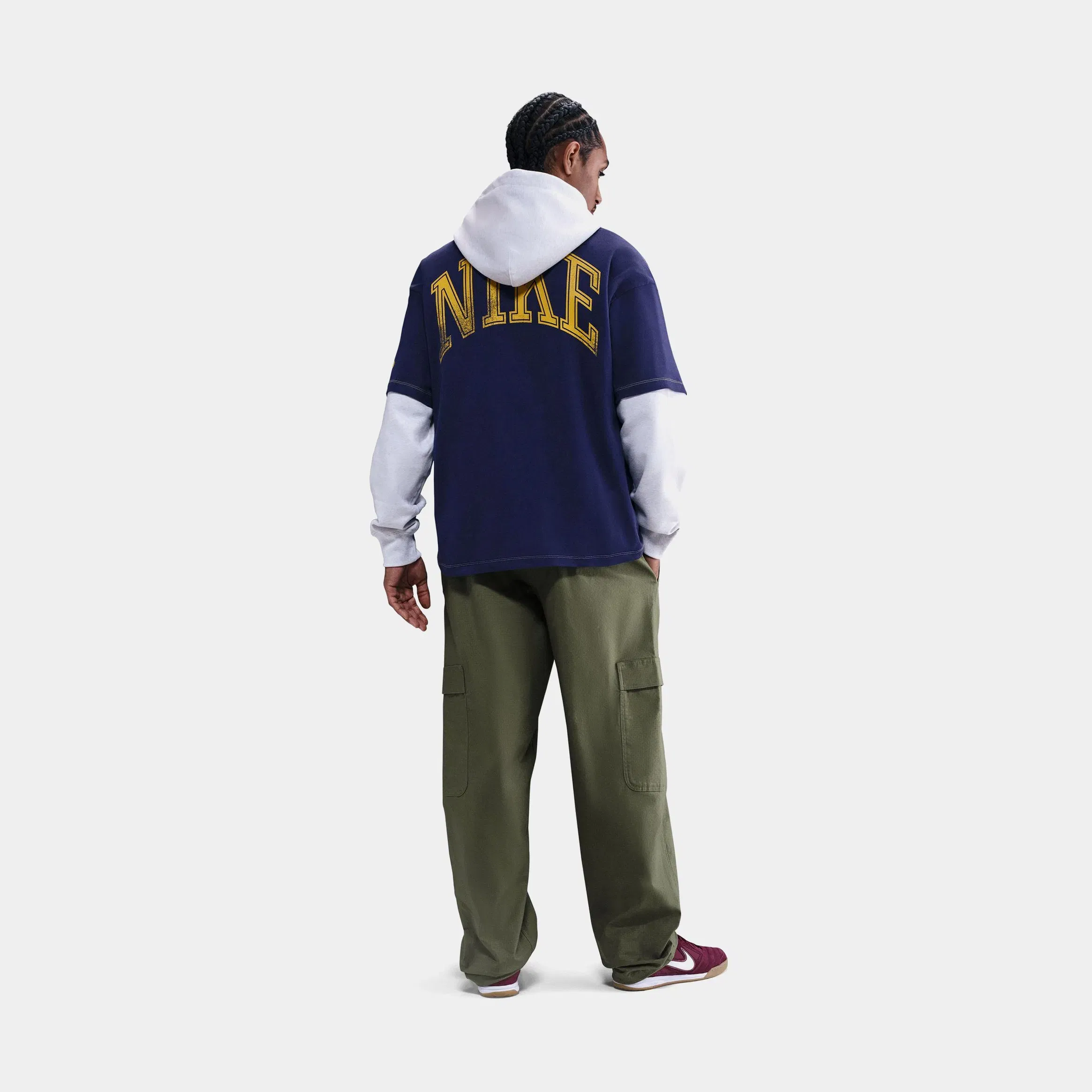 Nike NSW Club Woven Cargo Mens Pants (Medium Olive/White)