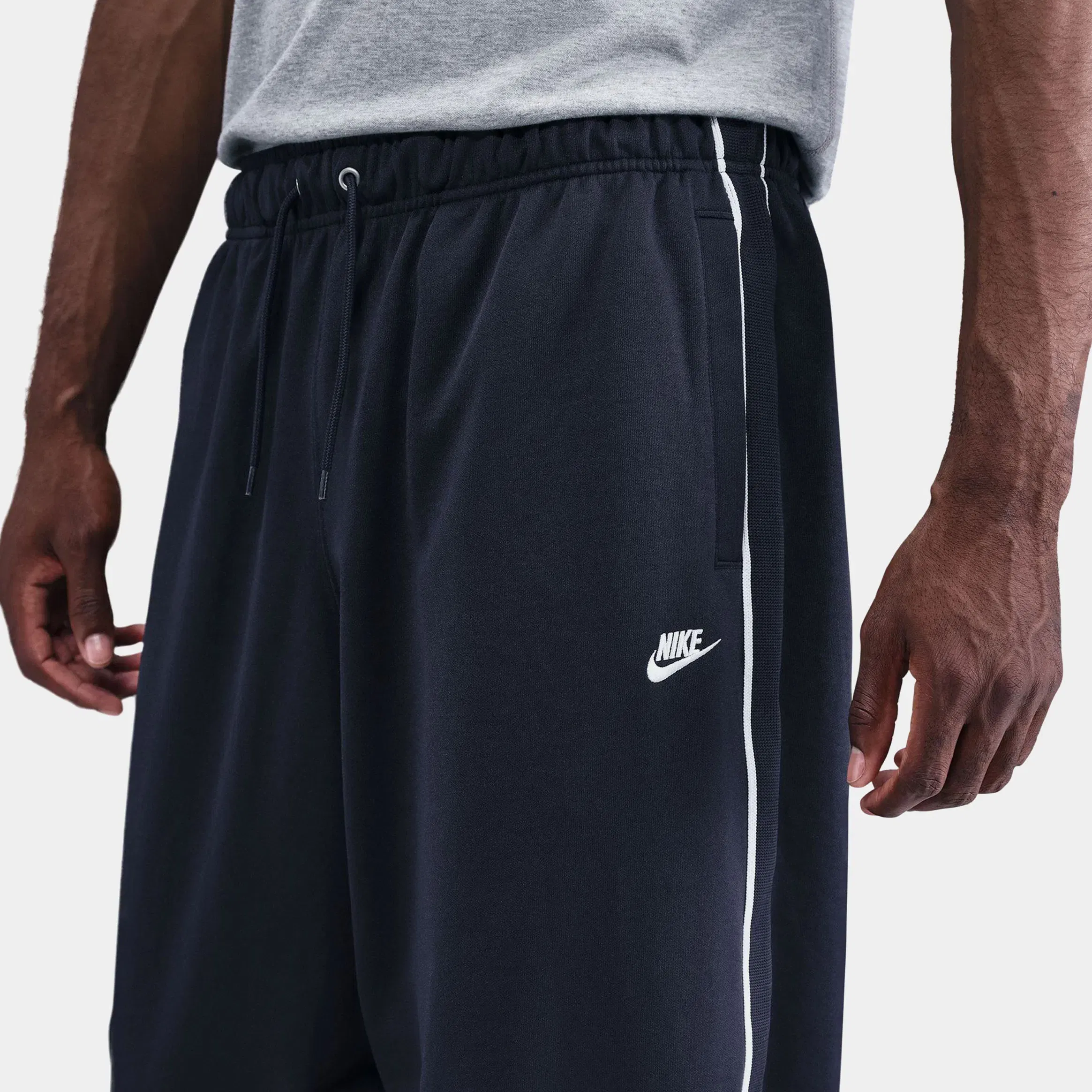 Nike NSW Club Oversized Knit Track Mens Pants (Obsidian/White/White)