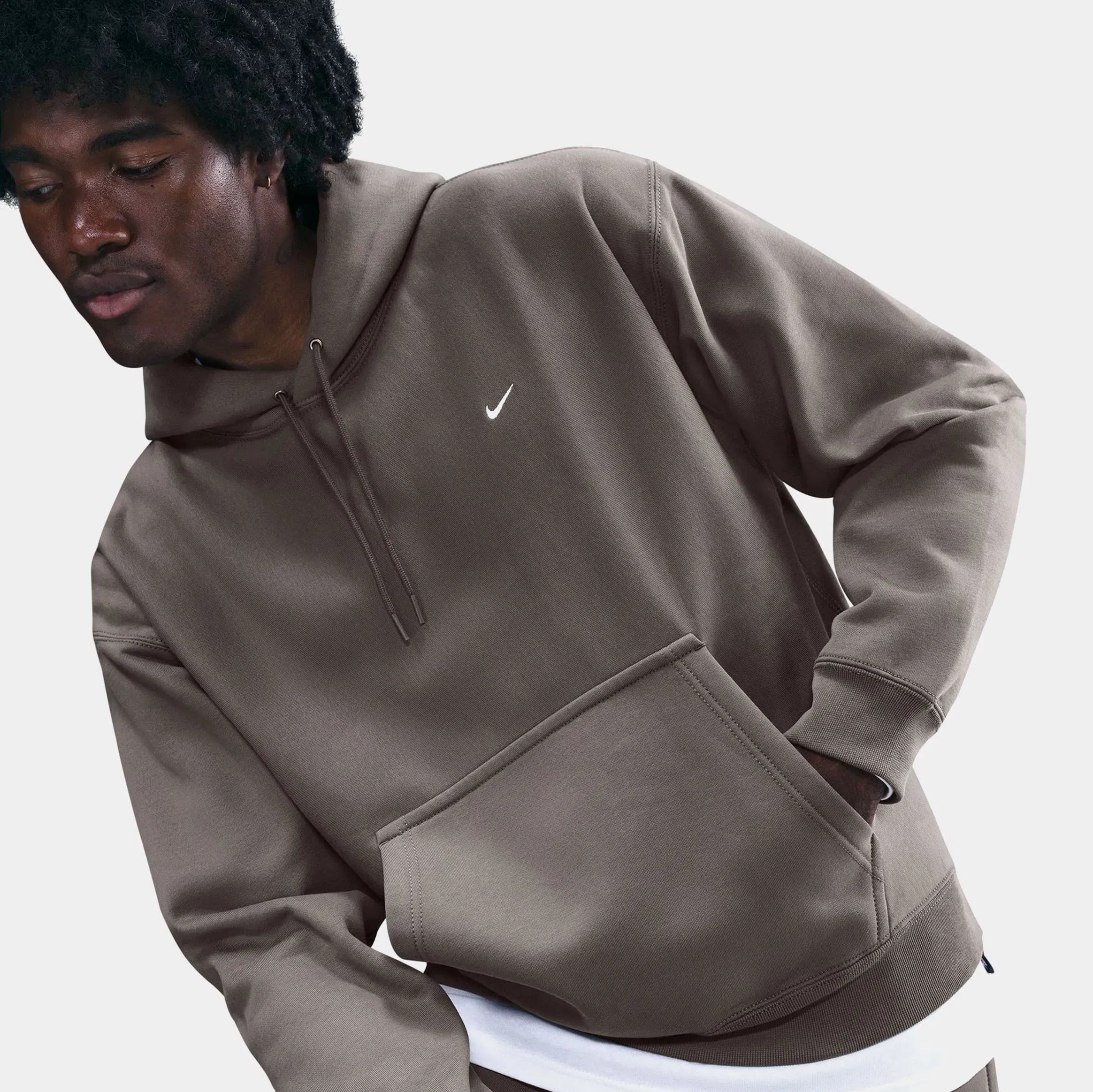 Nike Solo Swoosh Pullover Mens Hoodie (Black/Black/White)