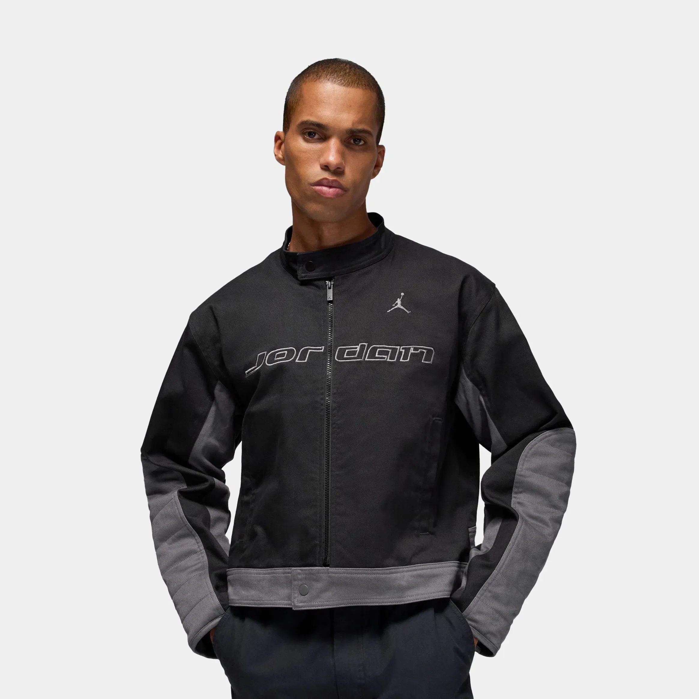Air Jordan Brooklyn Motorsport Mens Jacket (Black/Iron Grey/Iron Grey)