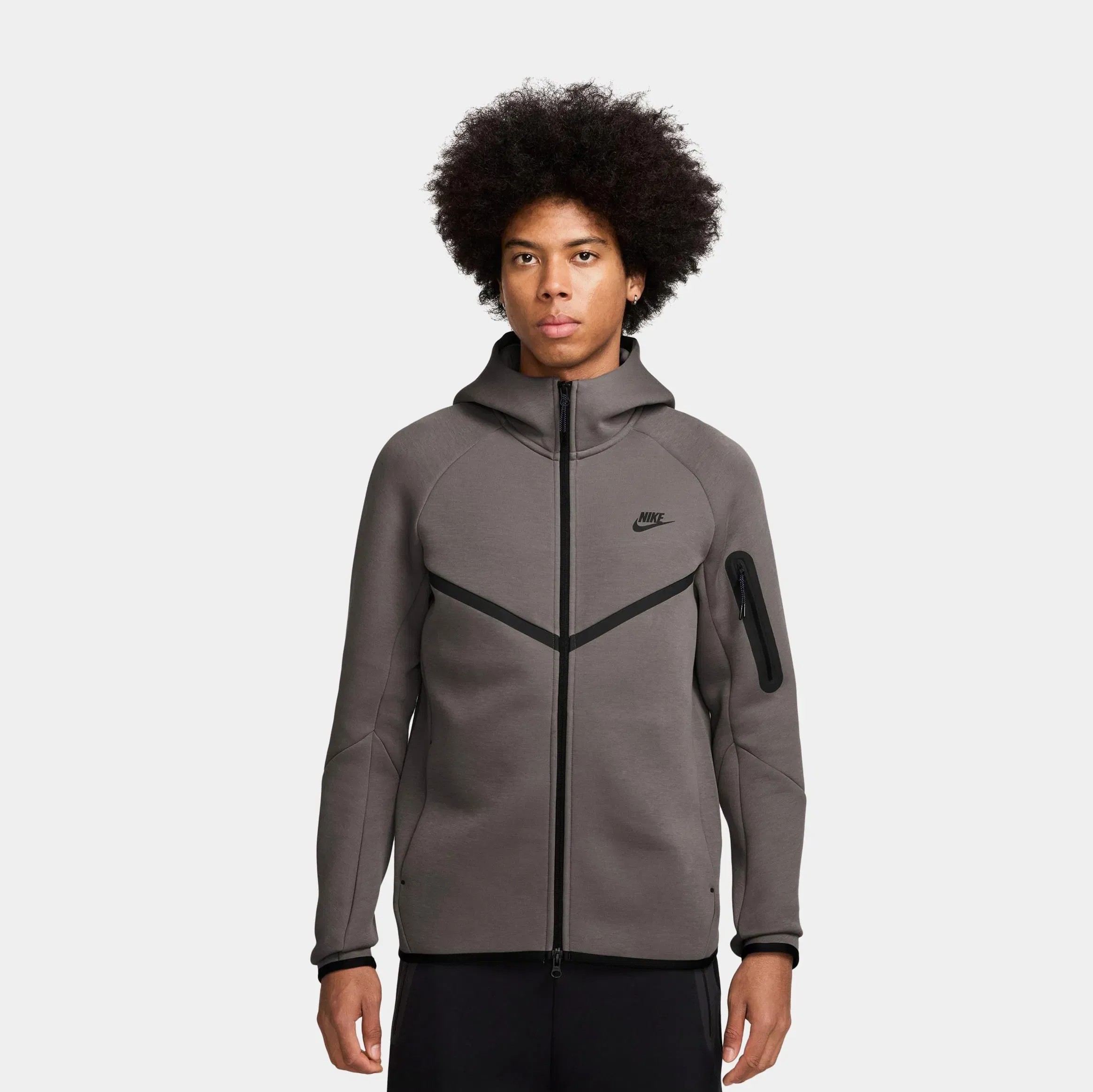 Nike Tech Fleece Windrunner Full Zip Mens Jacket (Cave Stone/Black)
